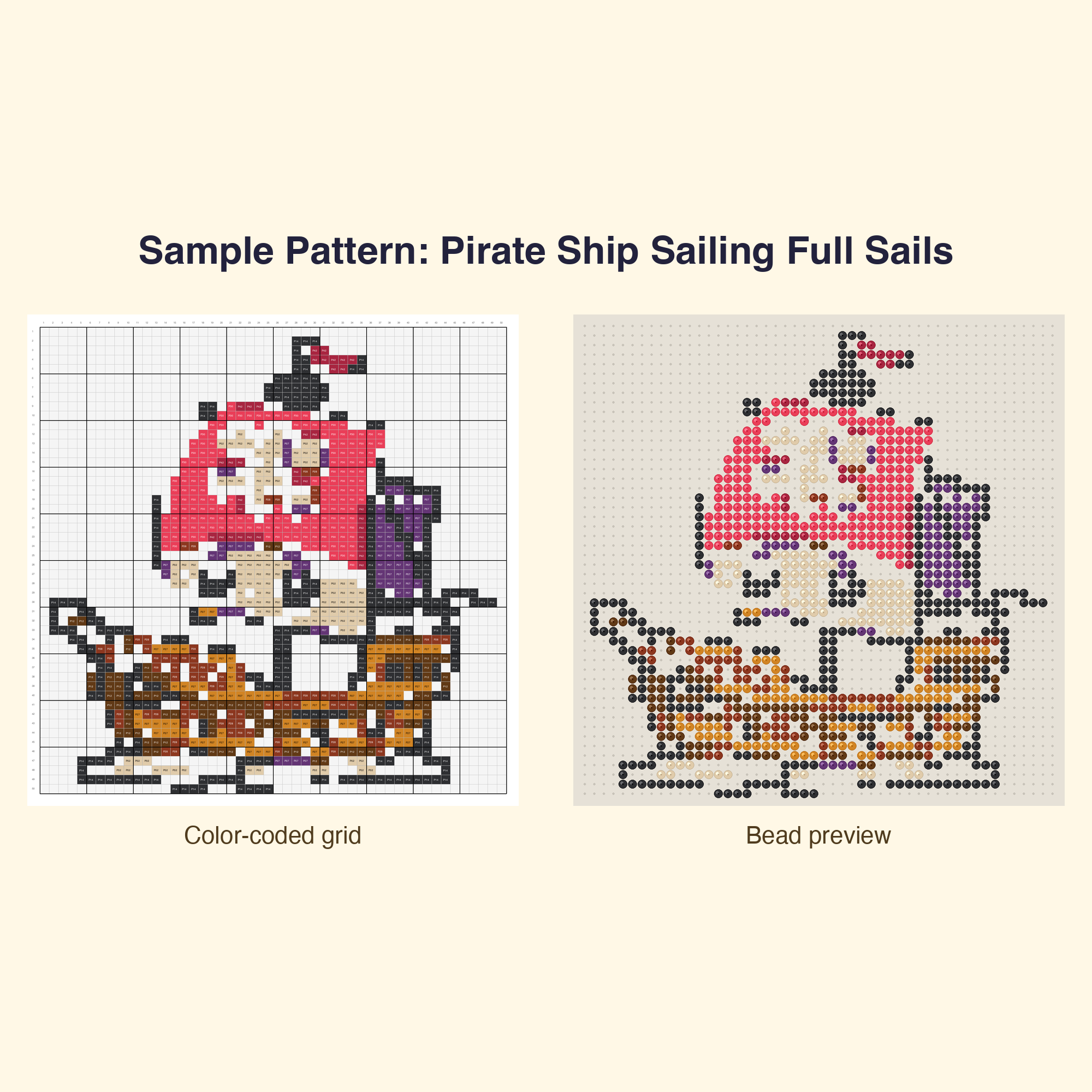Cute Pirate Adventure Bundle Perler Bead Pattern Bundle | 48 Designs | Hama Bead Compatible | PDF Digital Download
