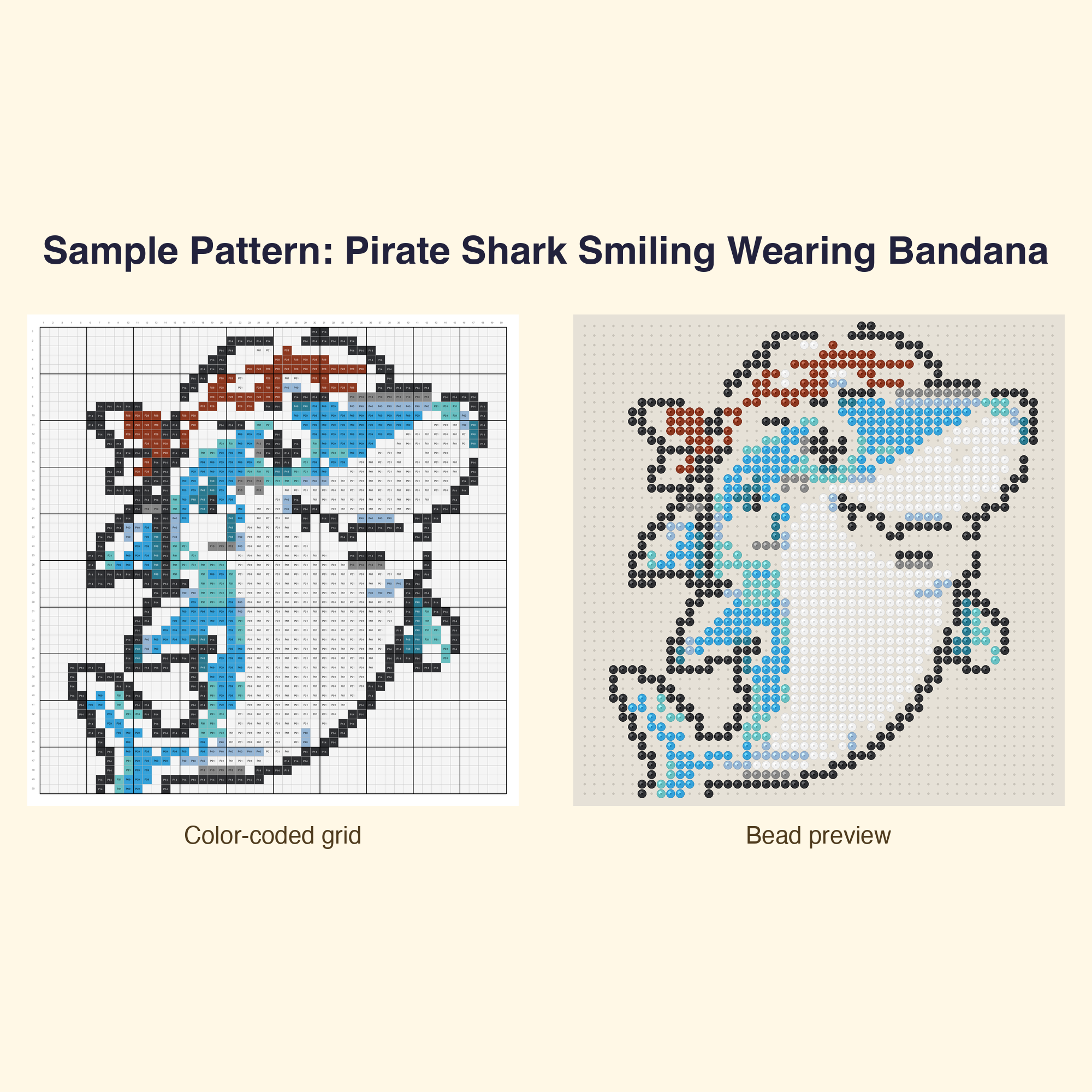 Cute Cute Pirates Treasure Perler Bead Pattern Bundle | 48 Designs | Hama Bead Compatible | PDF Digital Download