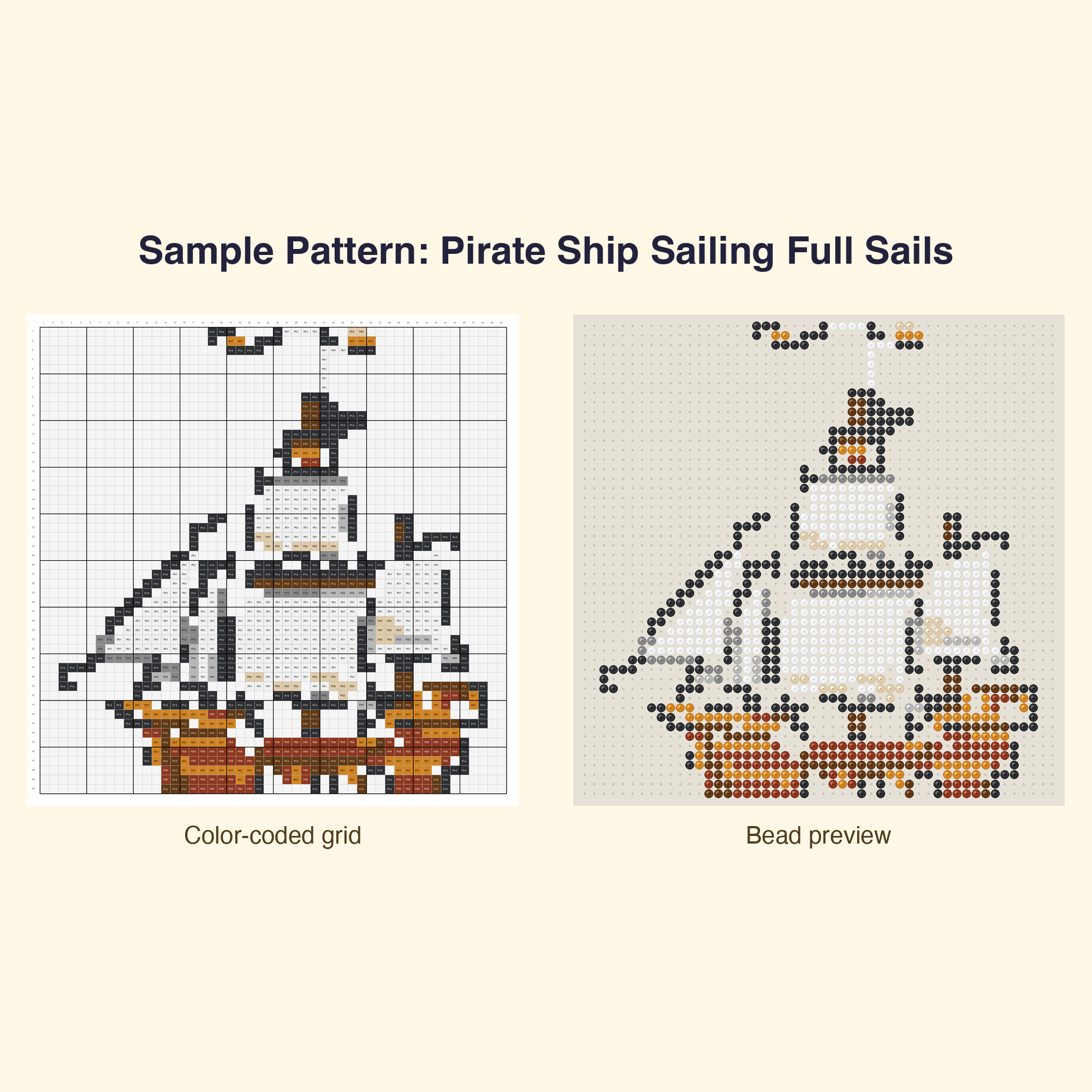 Cute Cute Pirates Treasure Perler Bead Pattern Bundle | 48 Designs | Hama Bead Compatible | PDF Digital Download