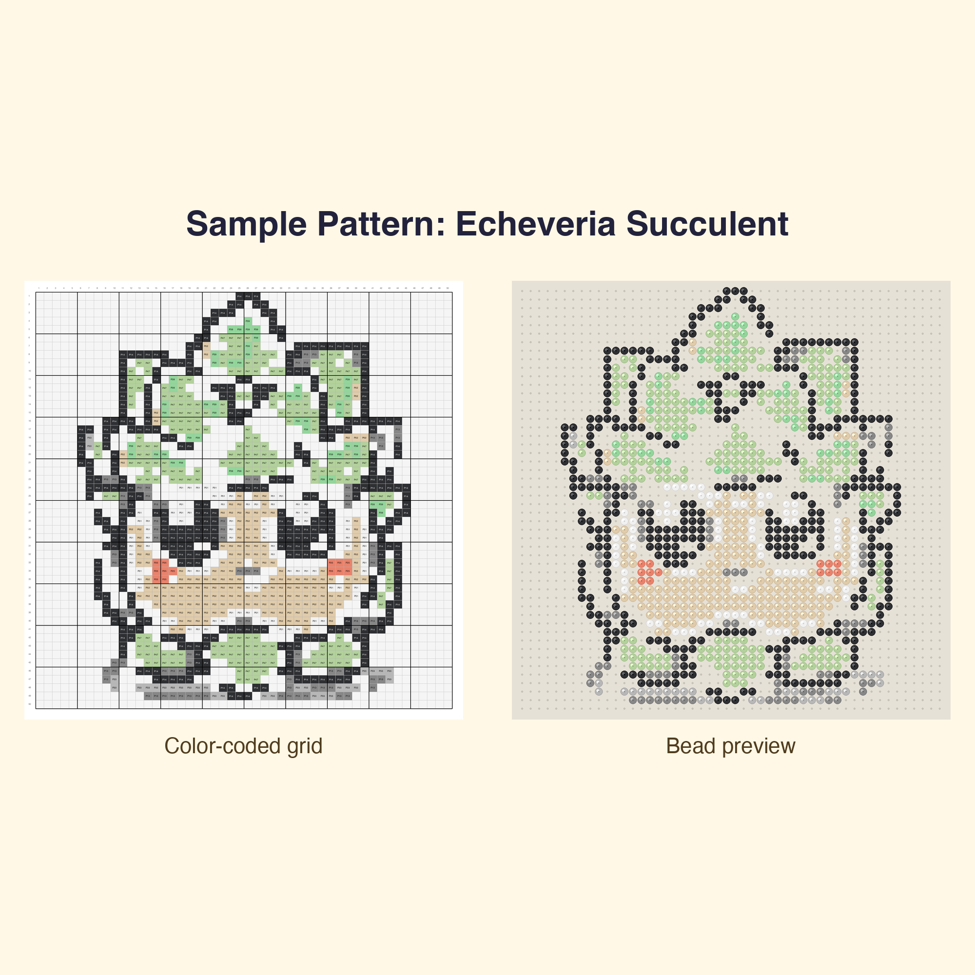 Cute Plants Flowers Mushrooms Perler Bead Pattern Bundle | 48 Designs | Hama Bead Compatible | PDF Digital Download