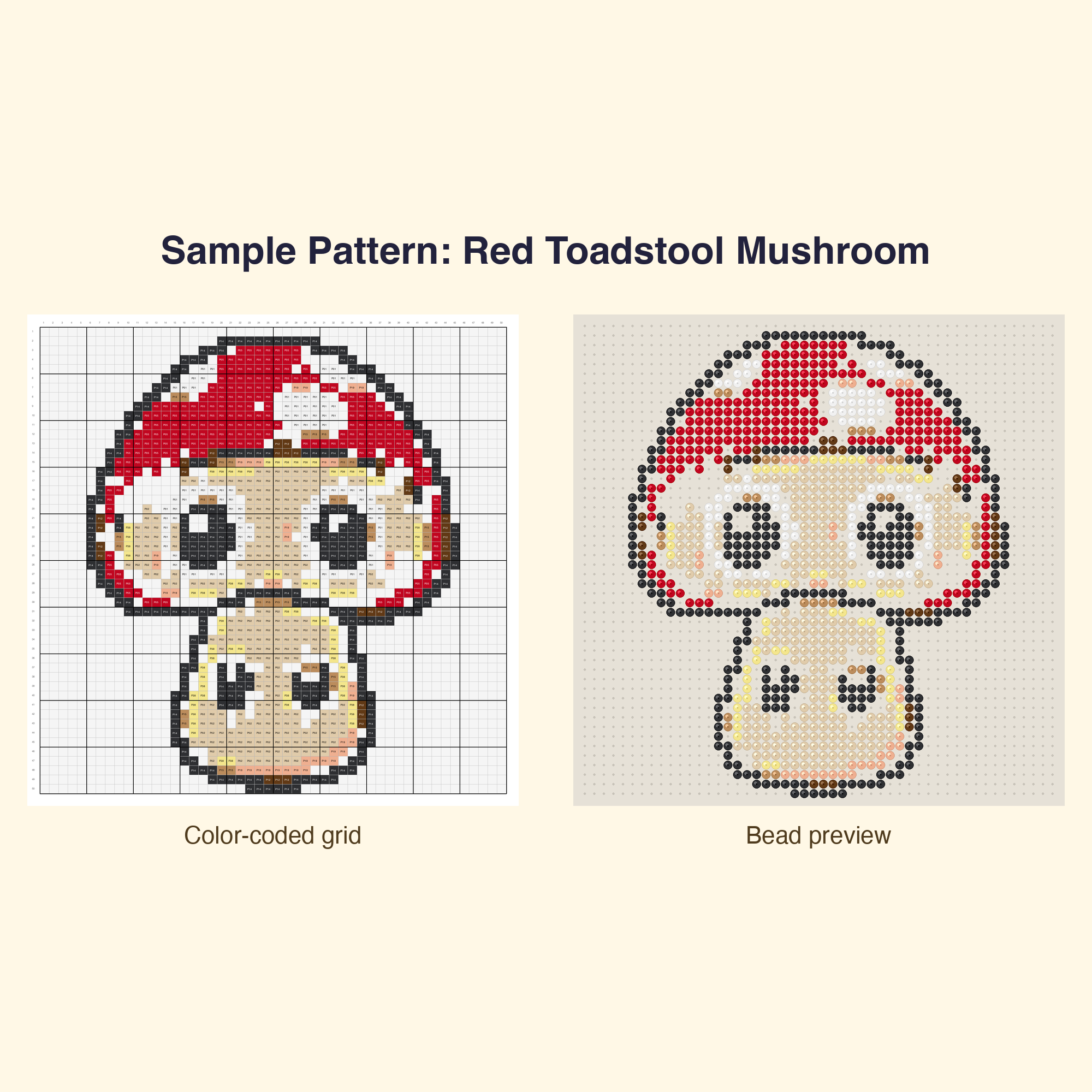 Cute Plants Flowers Mushrooms Perler Bead Pattern Bundle | 48 Designs | Hama Bead Compatible | PDF Digital Download
