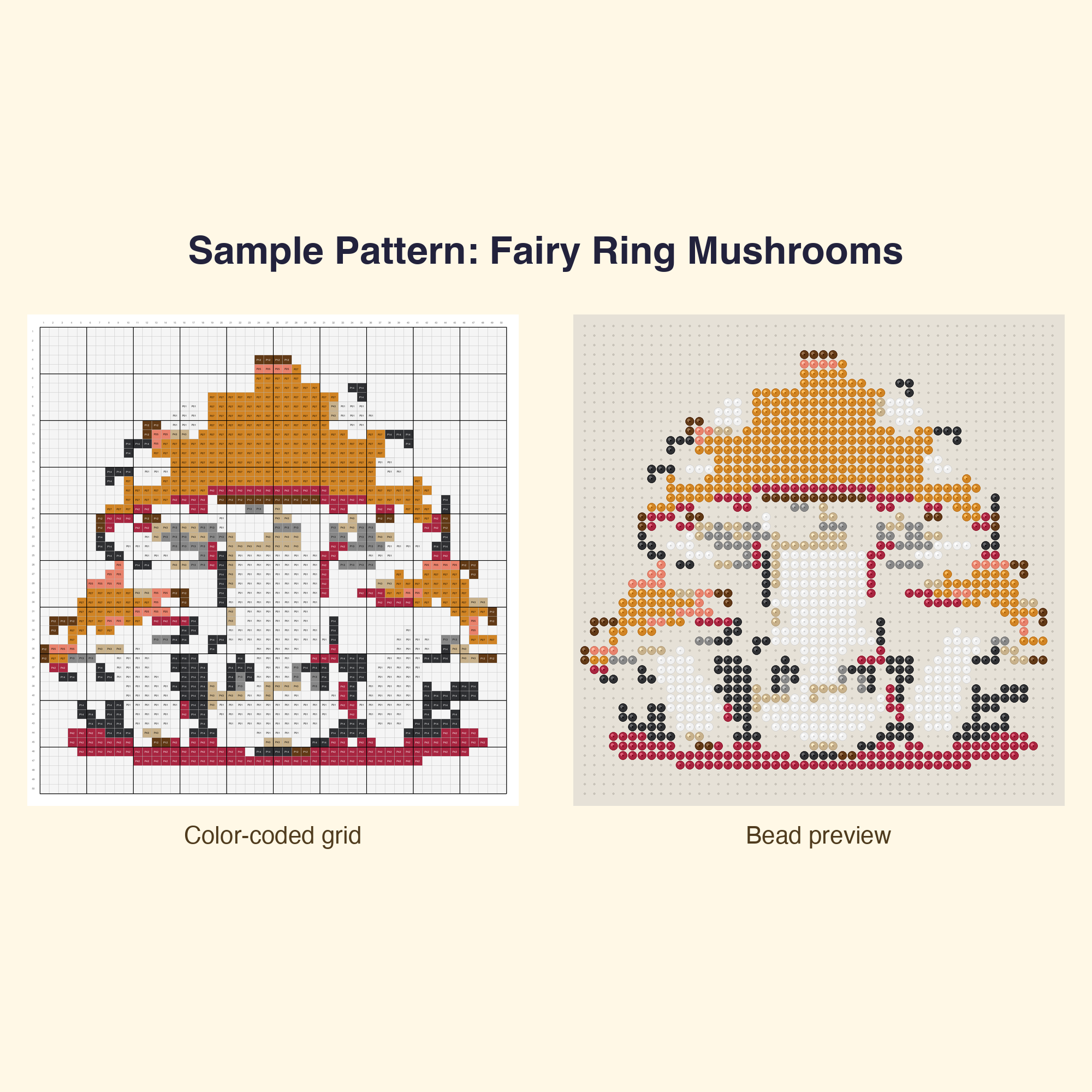 Cute Plants Flowers Mushrooms Perler Bead Pattern Bundle | 48 Designs | Hama Bead Compatible | PDF Digital Download