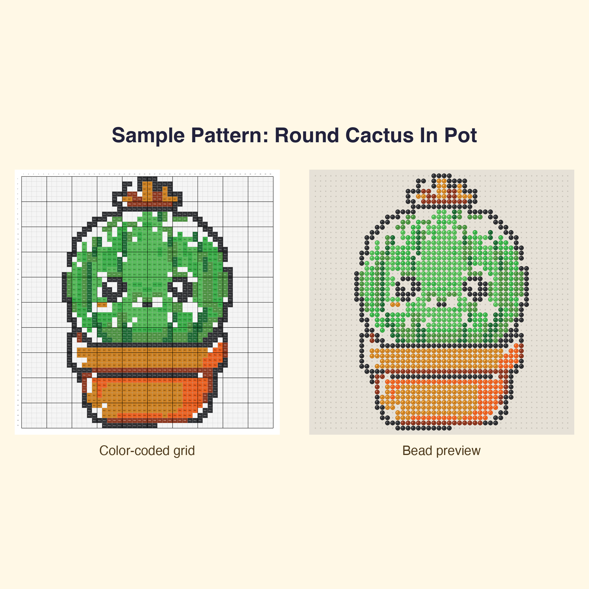 Cute Kawaii Plants & Flowers Perler Bead Pattern Bundle | 48 Designs | Hama Bead Compatible | PDF Digital Download