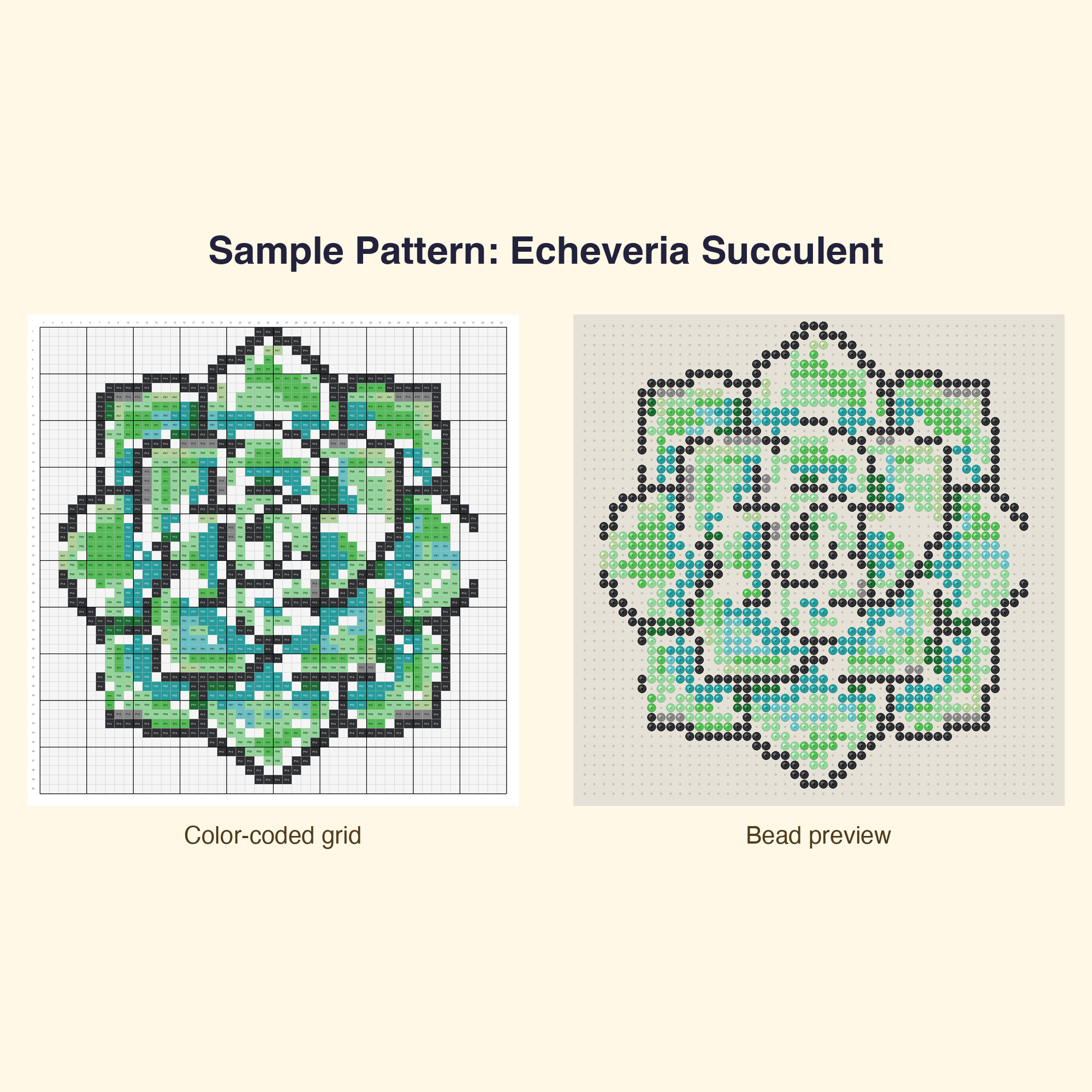 Cute Kawaii Plants & Flowers Perler Bead Pattern Bundle | 48 Designs | Hama Bead Compatible | PDF Digital Download