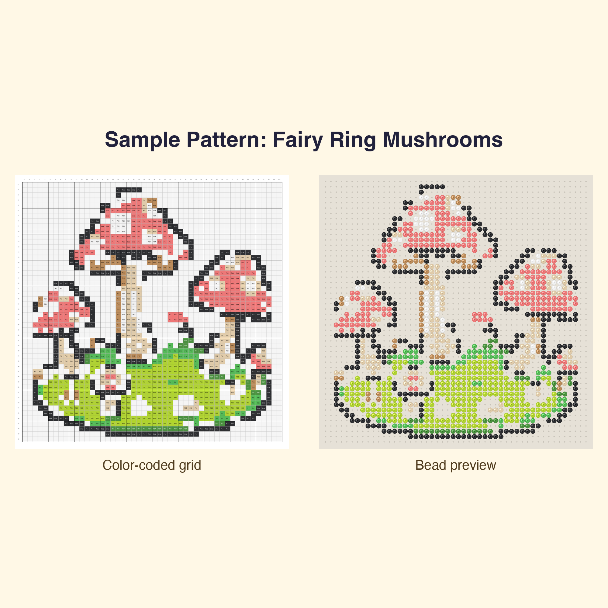 Cute Kawaii Plants & Flowers Perler Bead Pattern Bundle | 48 Designs | Hama Bead Compatible | PDF Digital Download