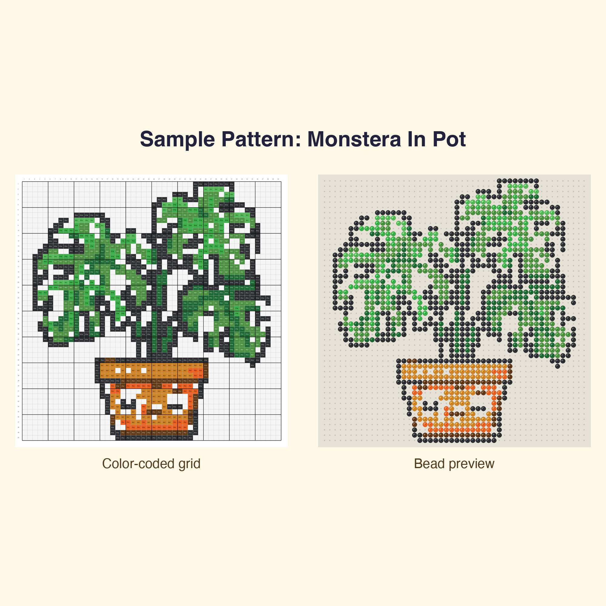 Cute Kawaii Plants & Flowers Perler Bead Pattern Bundle | 48 Designs | Hama Bead Compatible | PDF Digital Download