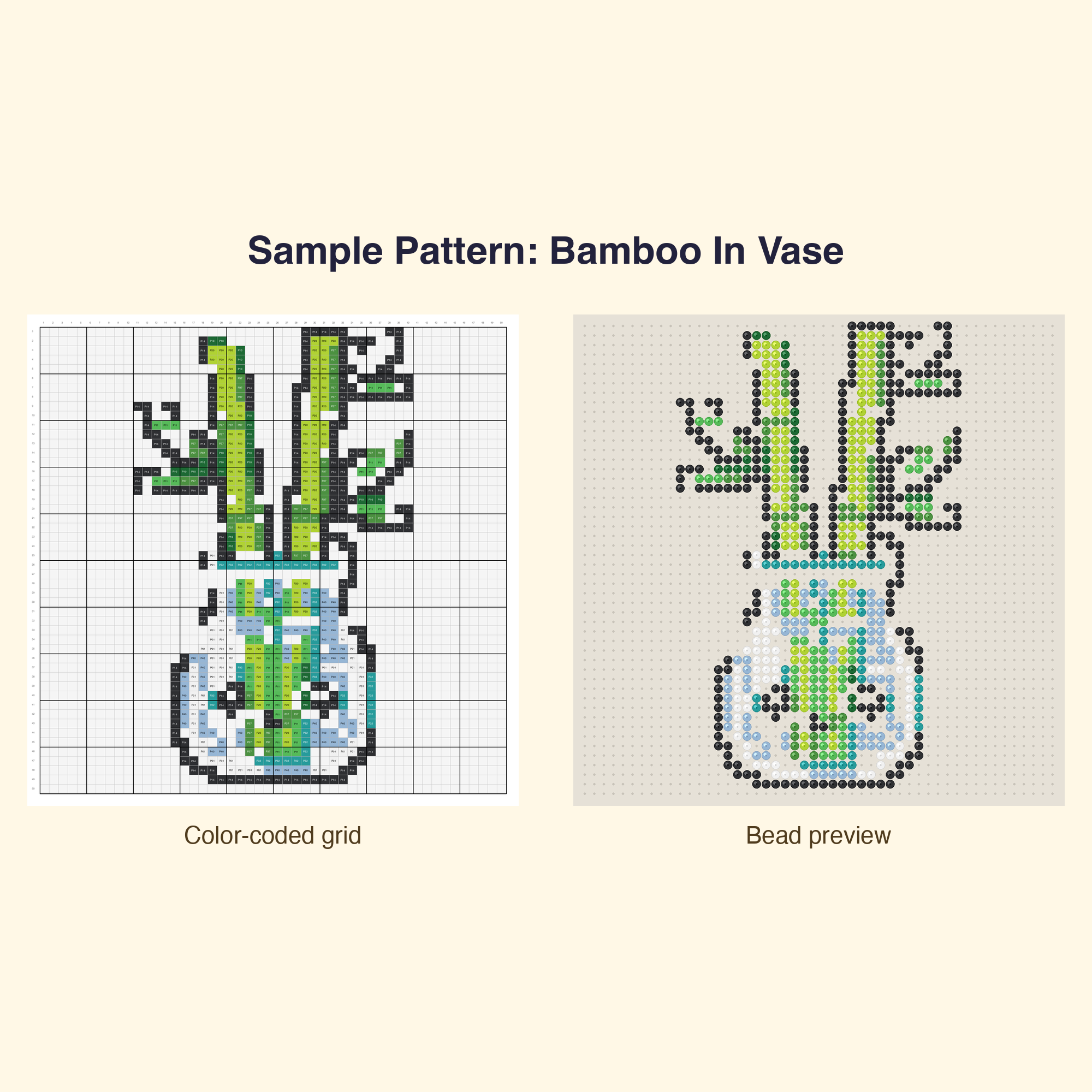 Cute Kawaii Plants & Flowers Perler Bead Pattern Bundle | 48 Designs | Hama Bead Compatible | PDF Digital Download