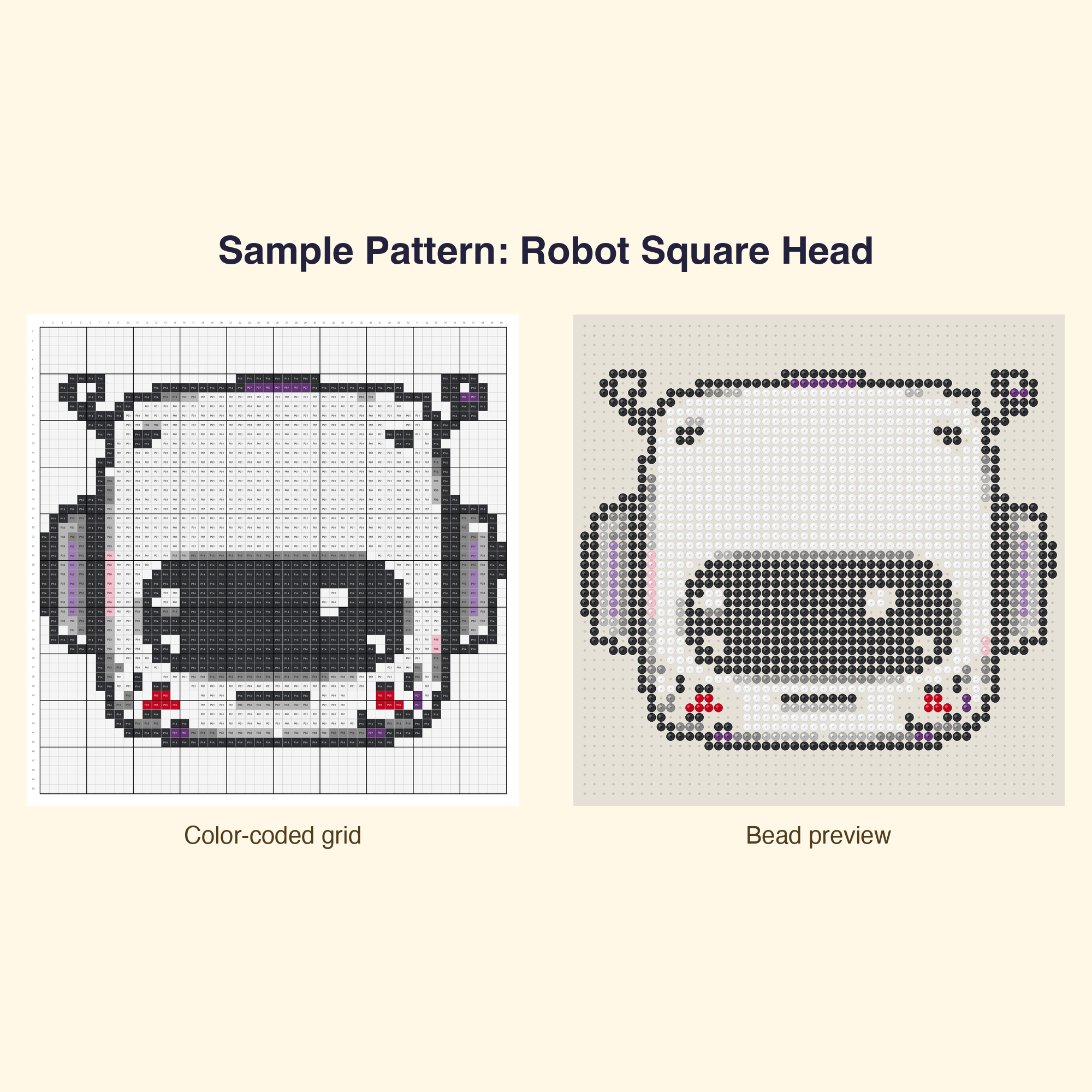 Cute Robot Friends Perler Bead Pattern Bundle | 48 Designs | Hama Bead Compatible | PDF Digital Download