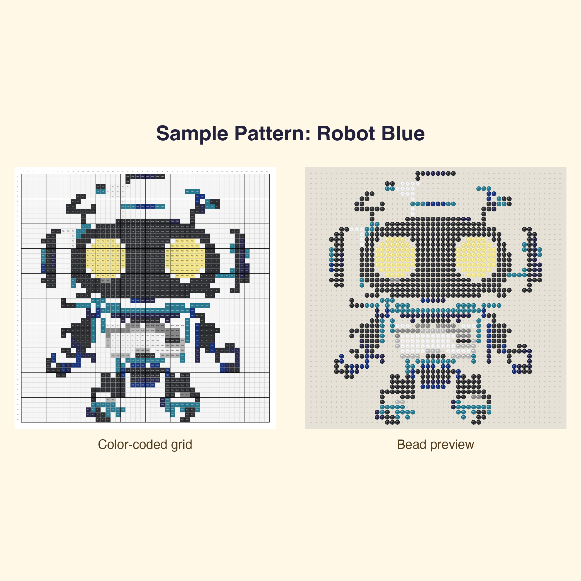 Cute Robot Friends Perler Bead Pattern Bundle | 48 Designs | Hama Bead Compatible | PDF Digital Download
