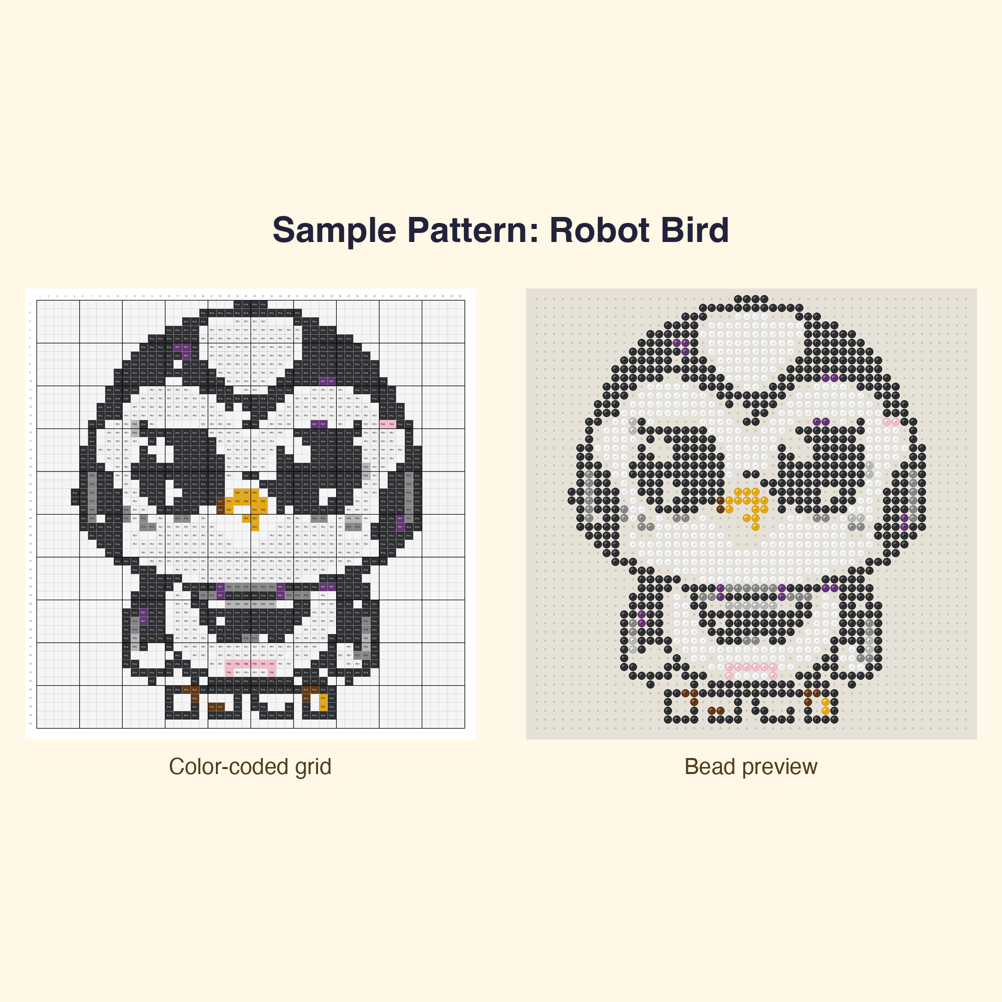 Cute Robot Friends Perler Bead Pattern Bundle | 48 Designs | Hama Bead Compatible | PDF Digital Download