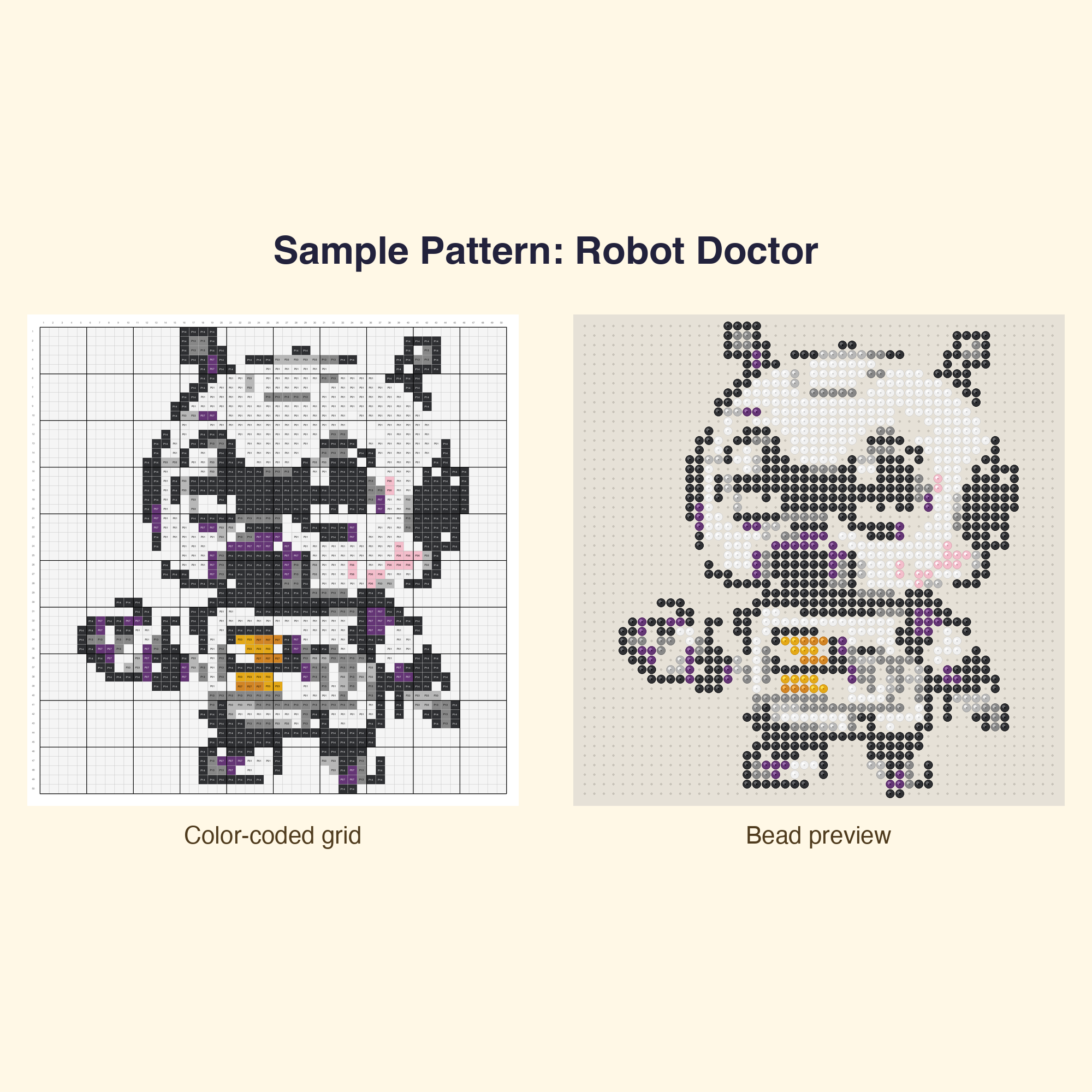 Cute Robot Friends Perler Bead Pattern Bundle | 48 Designs | Hama Bead Compatible | PDF Digital Download