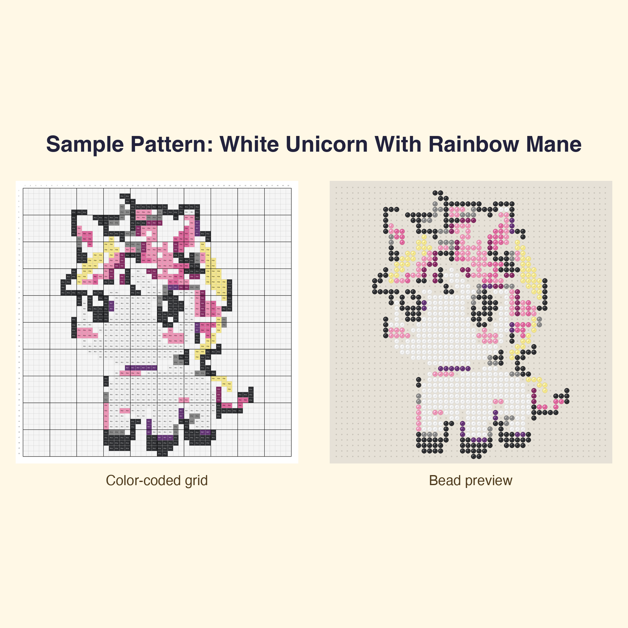 Cute Magic Unicorns Fantasy Perler Bead Pattern Bundle | 48 Designs | Hama Bead Compatible | PDF Digital Download