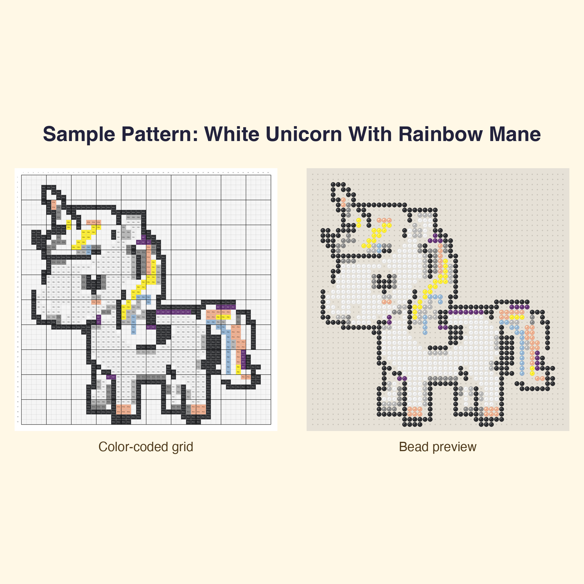 Cute Kawaii Unicorns Magic Perler Bead Pattern Bundle | 48 Designs | Hama Bead Compatible | PDF Digital Download