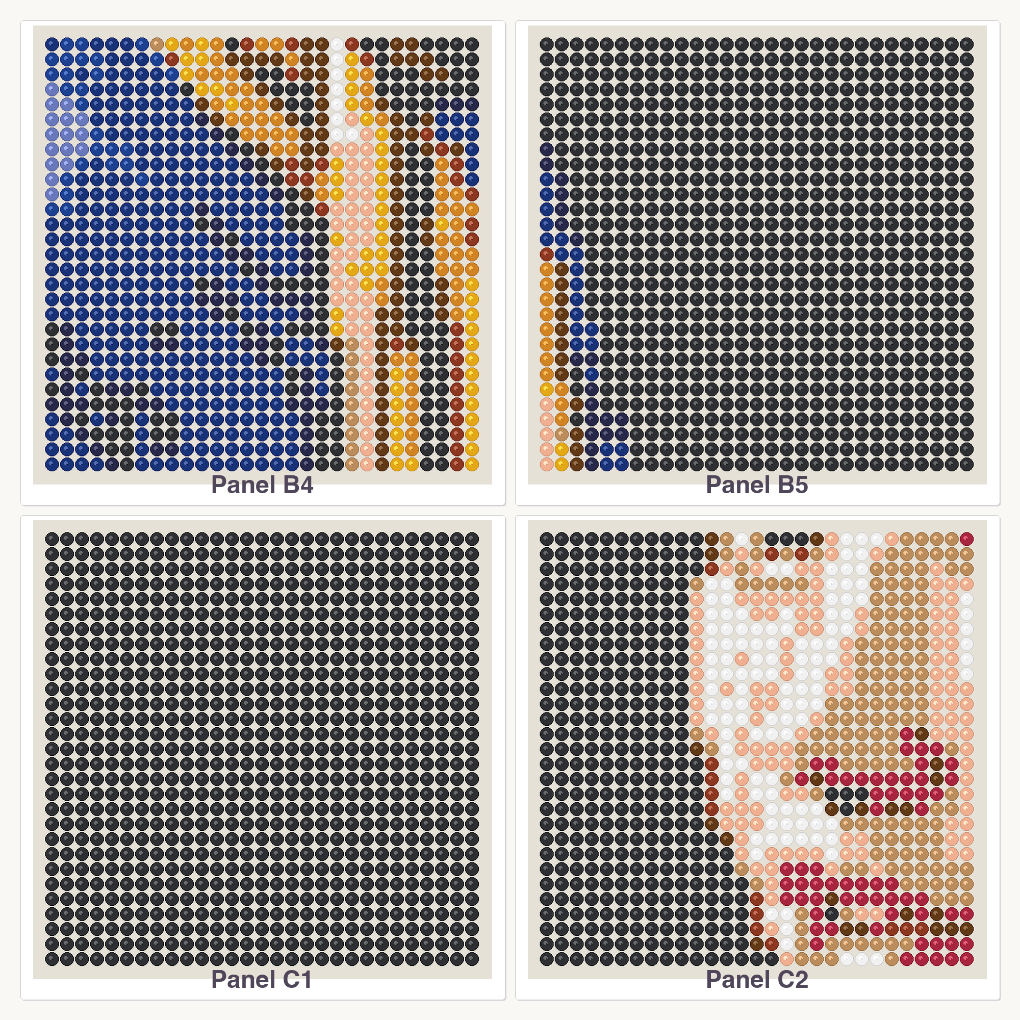 Girl with a Pearl Earring Perler Bead Pattern, 5x5 Multi-Panel (25 Boards) (PDF Digital Download)