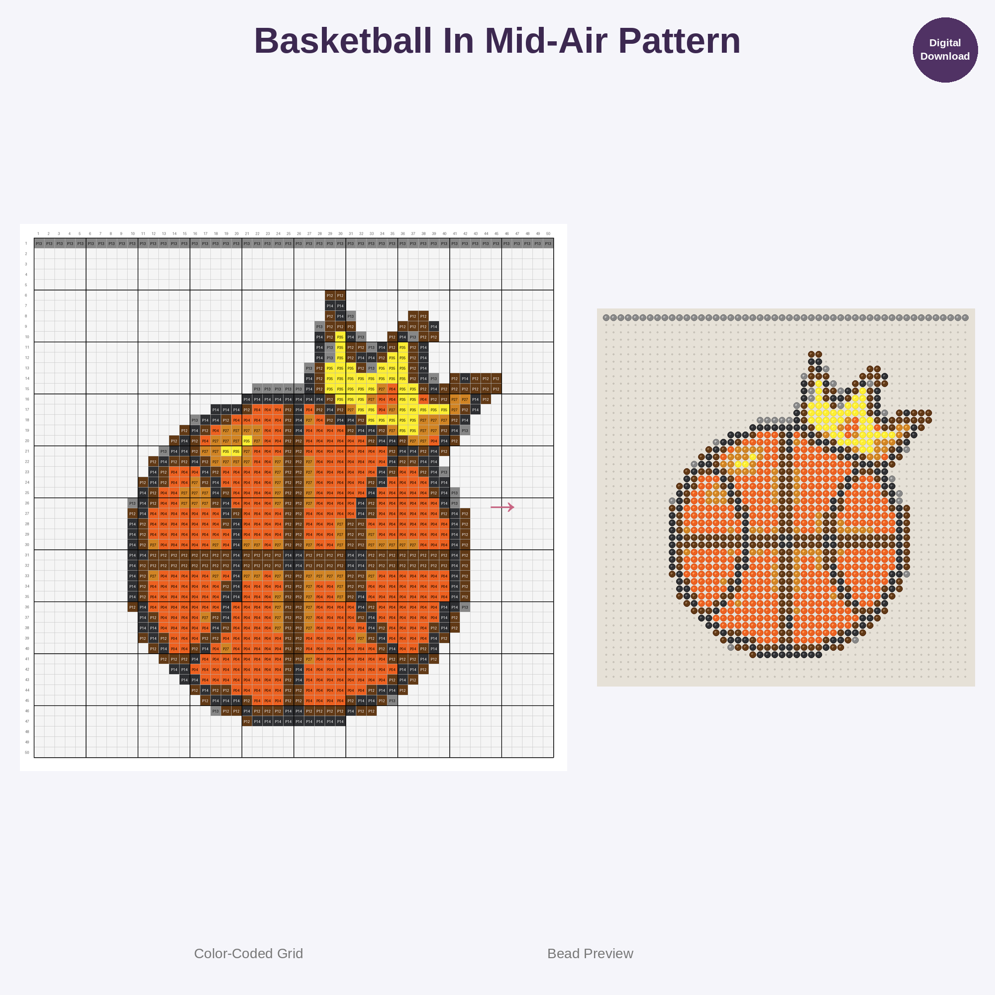 Adorable Kids Basketball Perler Bead Patterns Bundle, 48 Designs (PDF Digital Download)