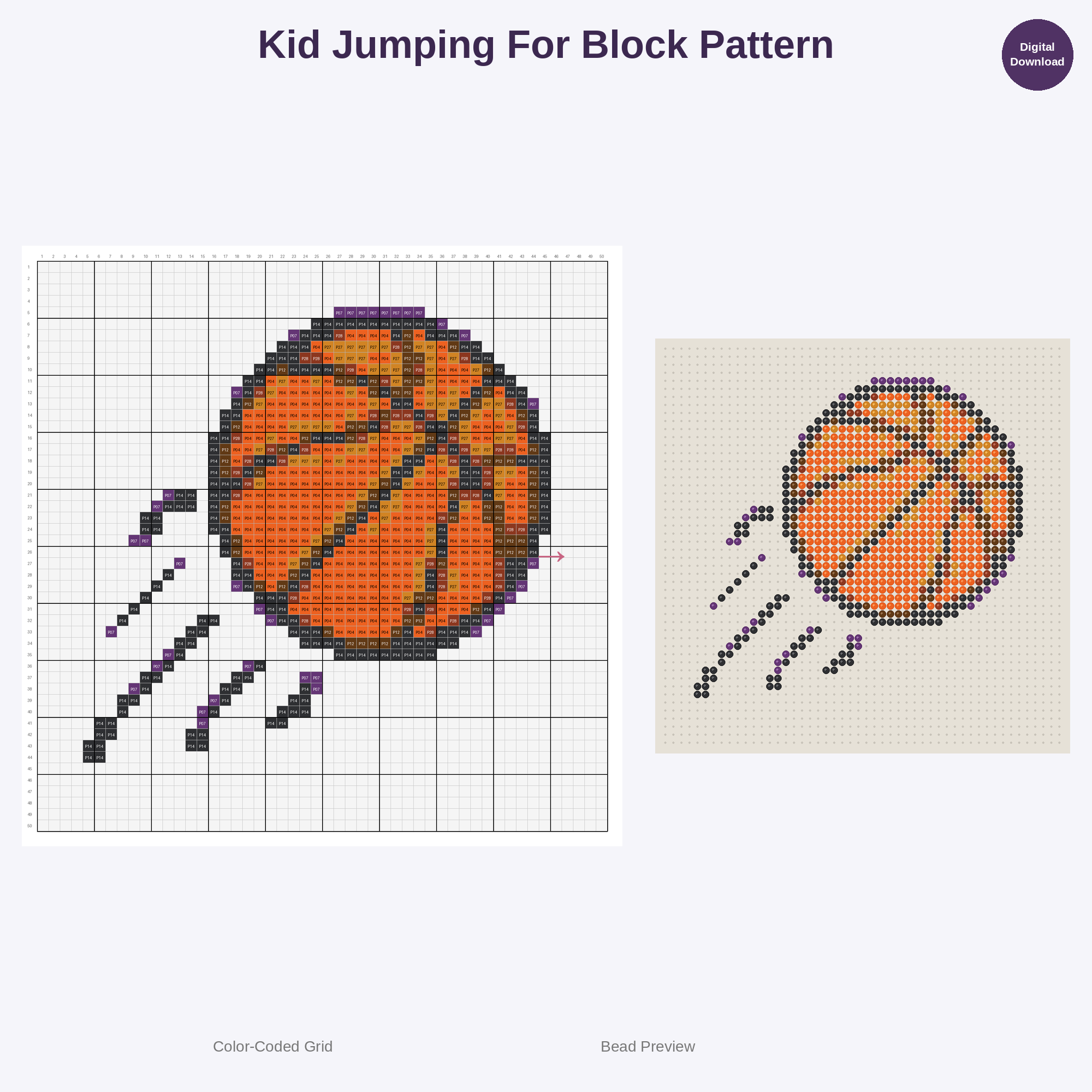 Adorable Kids Basketball Perler Bead Patterns Bundle, 48 Designs (PDF Digital Download)
