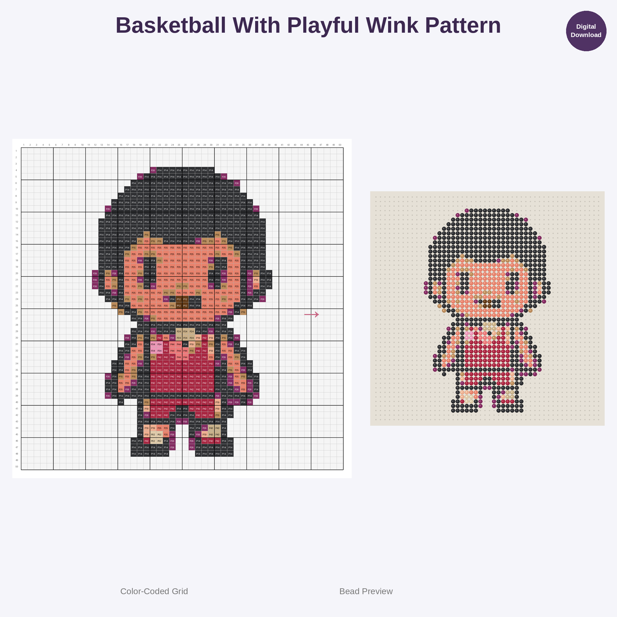 Adorable Kids Basketball Perler Bead Patterns Bundle, 48 Designs (PDF Digital Download)