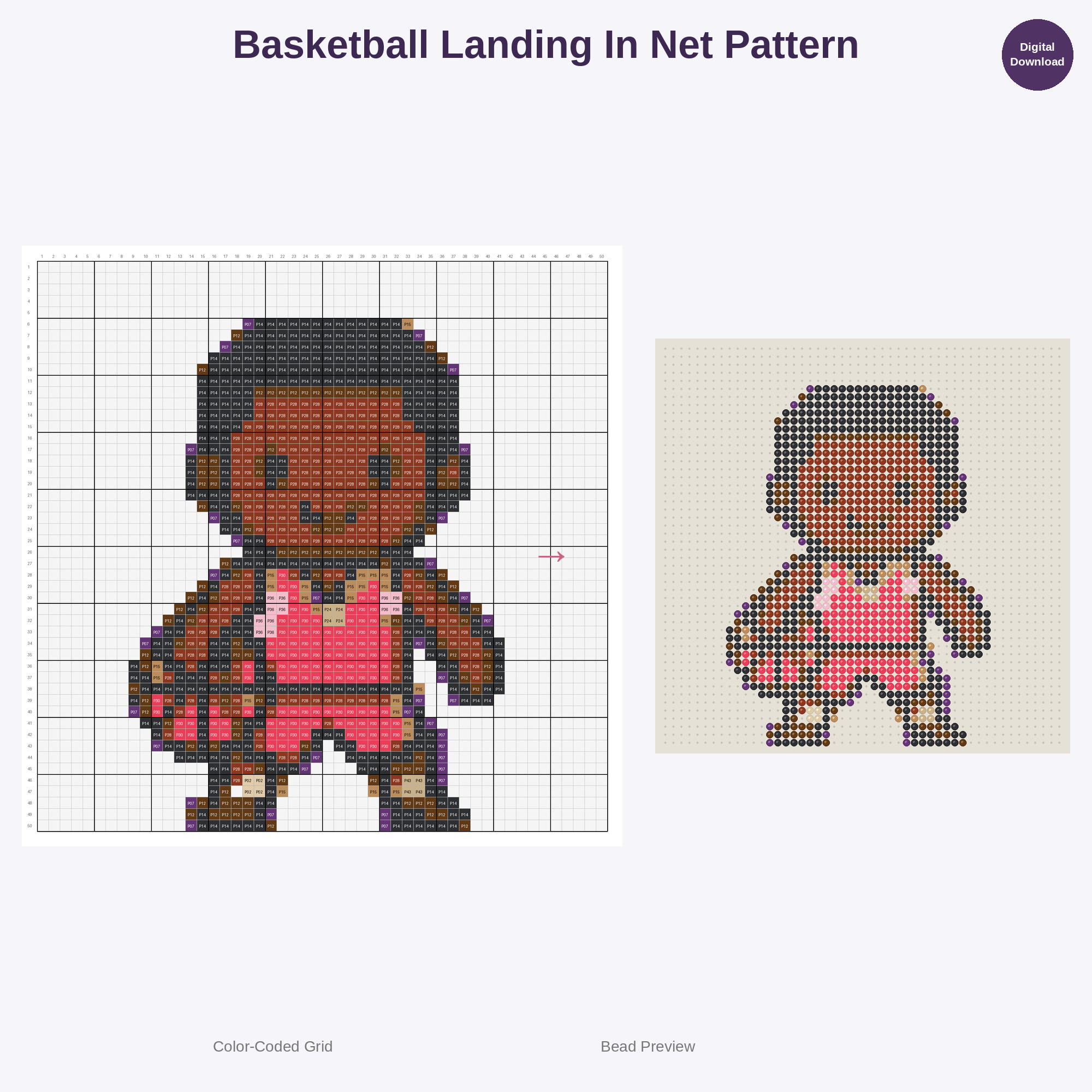 Adorable Kids Basketball Perler Bead Patterns Bundle, 48 Designs (PDF Digital Download)