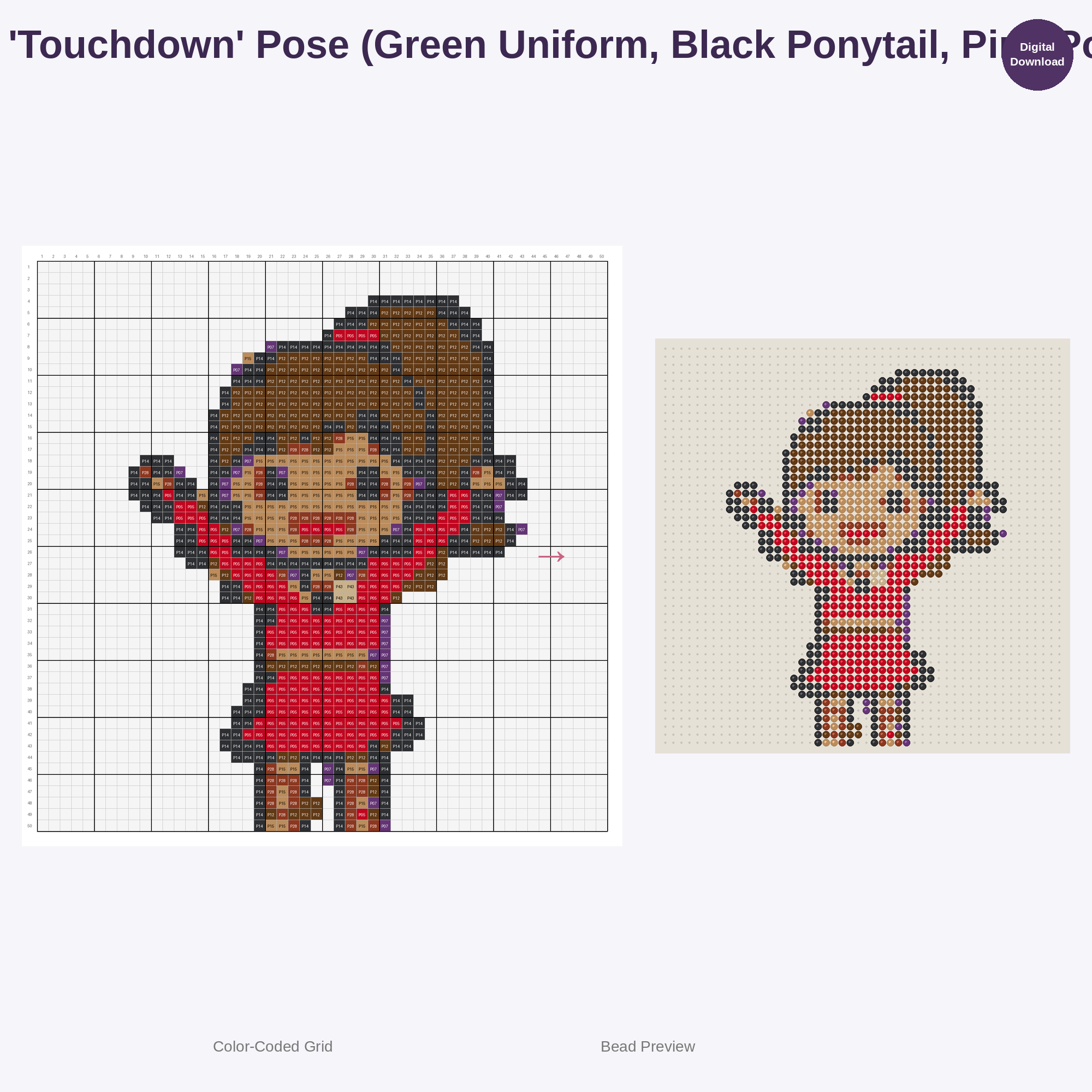 Adorable Kids Cheerleaders Perler Bead Patterns Bundle, 48 Designs (PDF Digital Download)