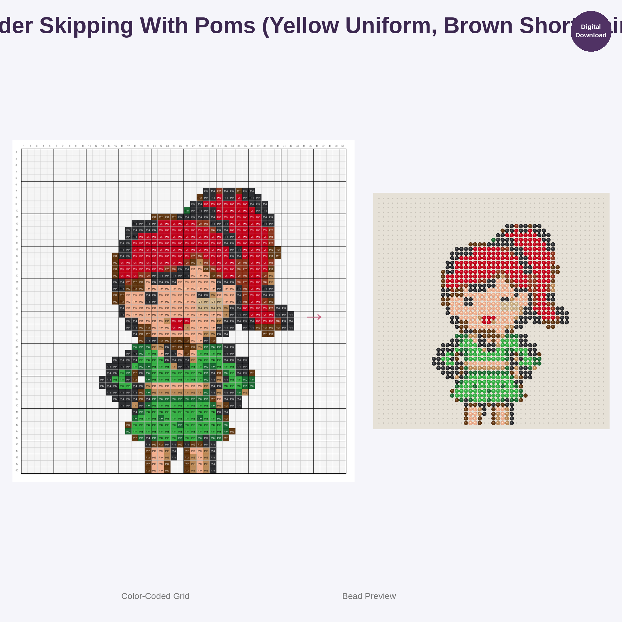 Adorable Kids Cheerleaders Perler Bead Patterns Bundle, 48 Designs (PDF Digital Download)