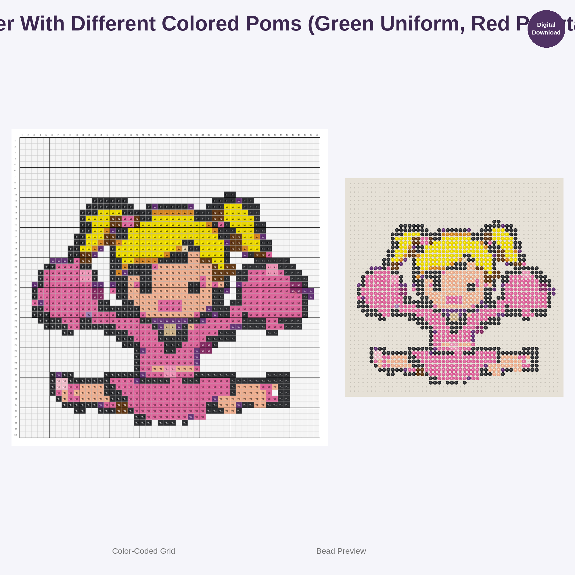 Adorable Kids Cheerleaders Perler Bead Patterns Bundle, 48 Designs (PDF Digital Download)