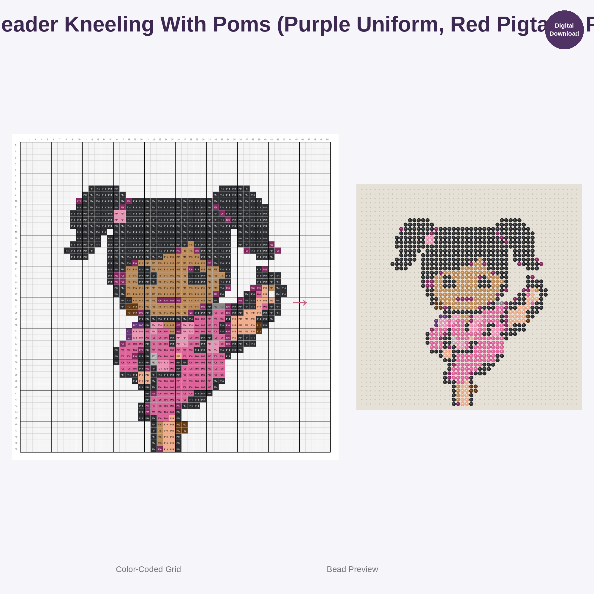 Adorable Kids Cheerleaders Perler Bead Patterns Bundle, 48 Designs (PDF Digital Download)