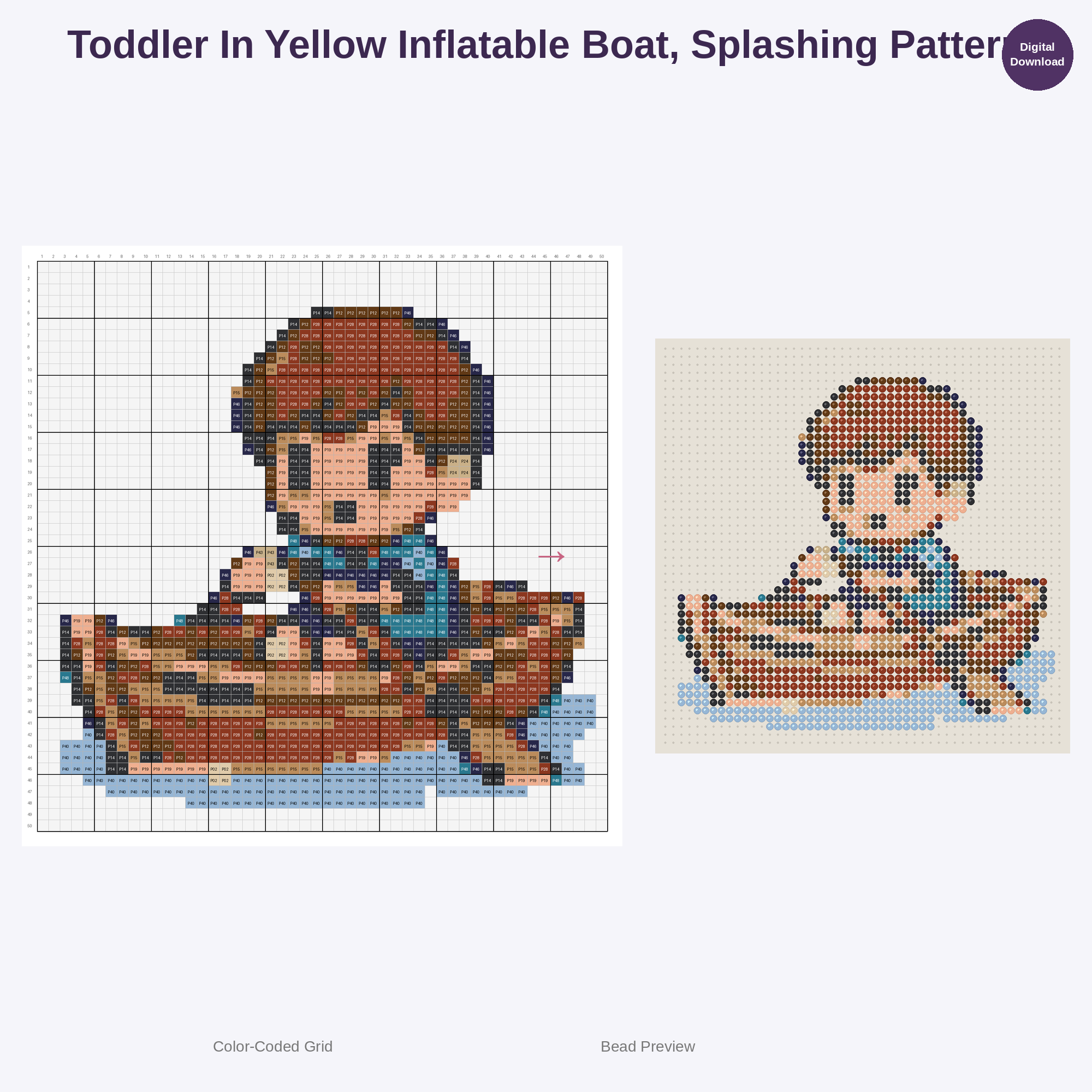 Adorable Kids Rowing Adventures Perler Bead Patterns Bundle, 48 Designs (PDF Digital Download)