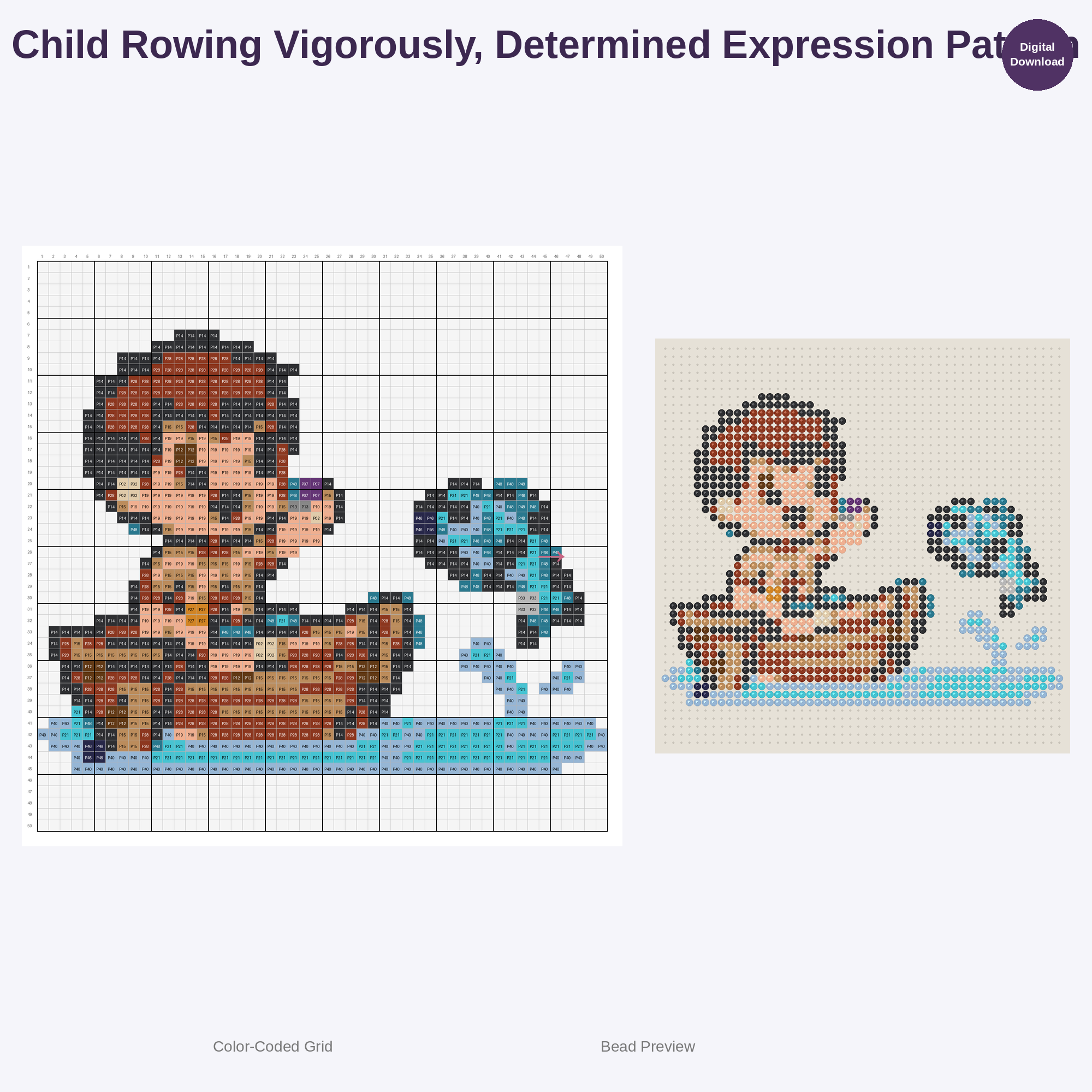 Adorable Kids Rowing Adventures Perler Bead Patterns Bundle, 48 Designs (PDF Digital Download)