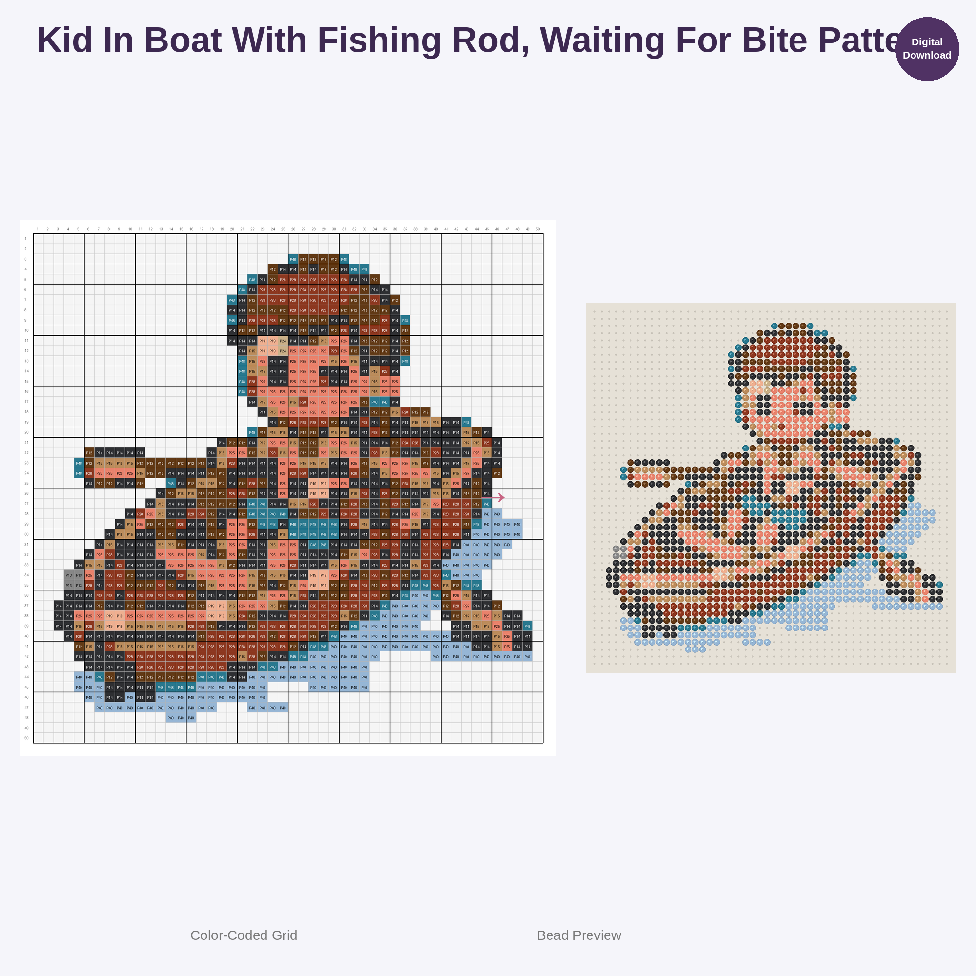 Adorable Kids Rowing Adventures Perler Bead Patterns Bundle, 48 Designs (PDF Digital Download)
