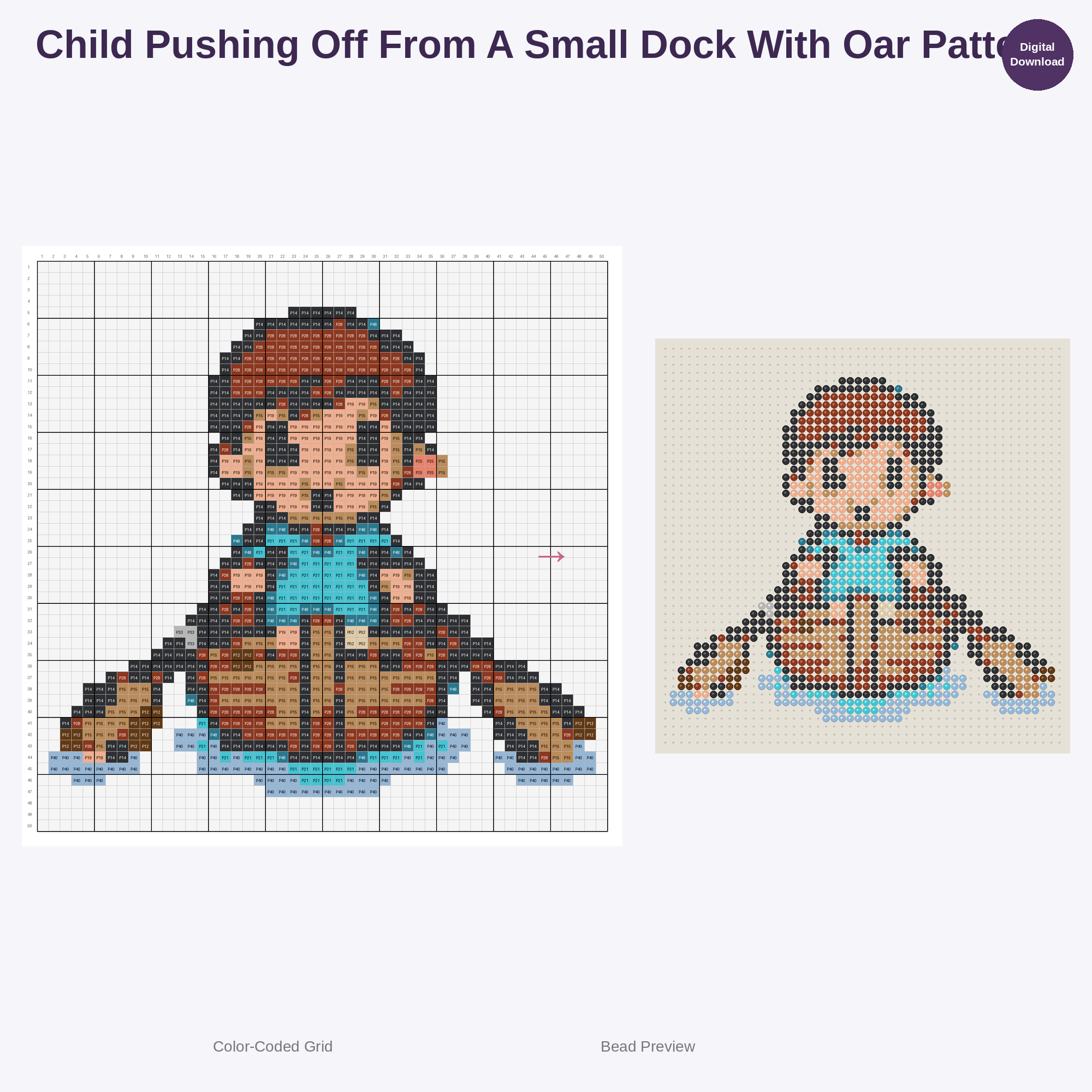 Adorable Kids Rowing Adventures Perler Bead Patterns Bundle, 48 Designs (PDF Digital Download)