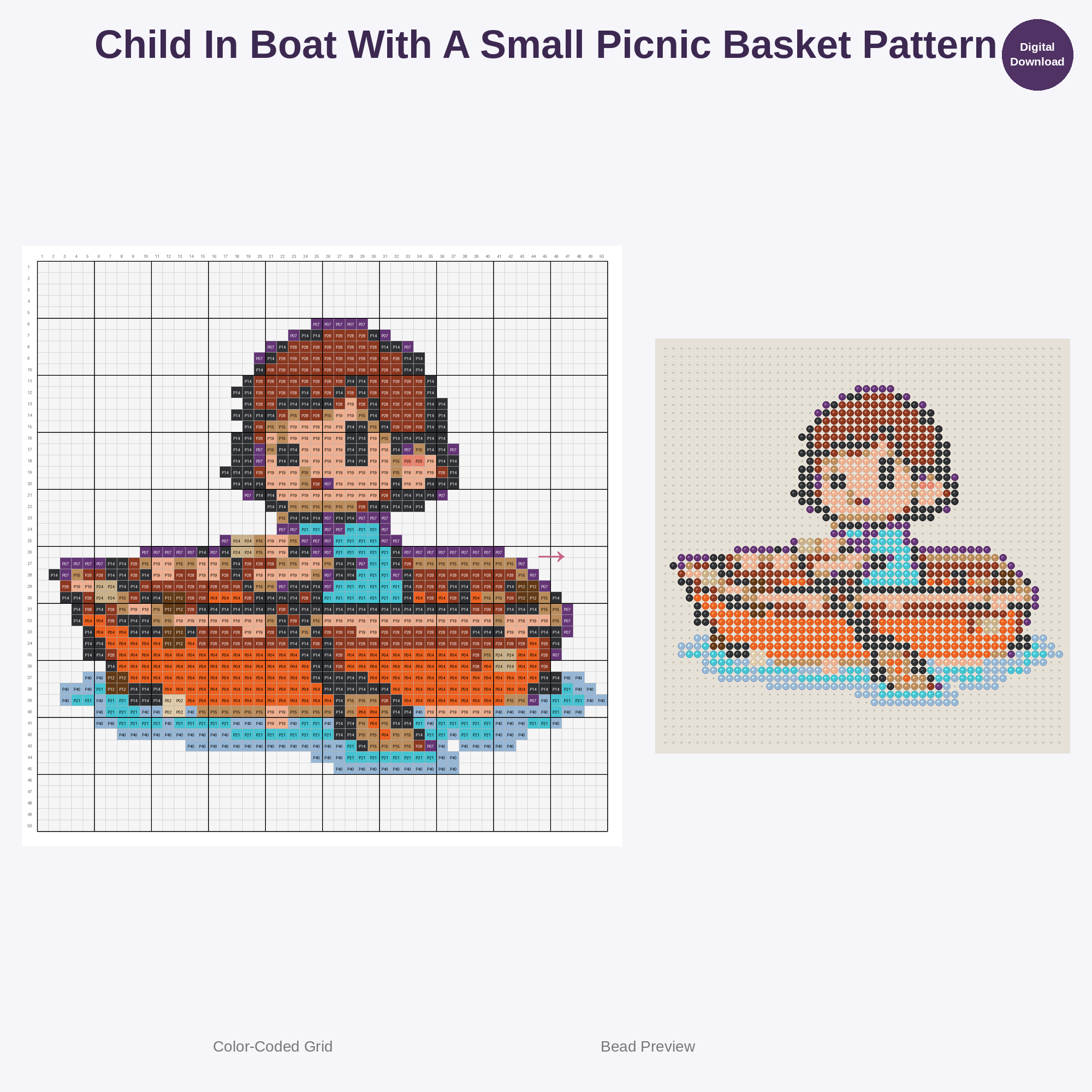 Adorable Kids Rowing Adventures Perler Bead Patterns Bundle, 48 Designs (PDF Digital Download)