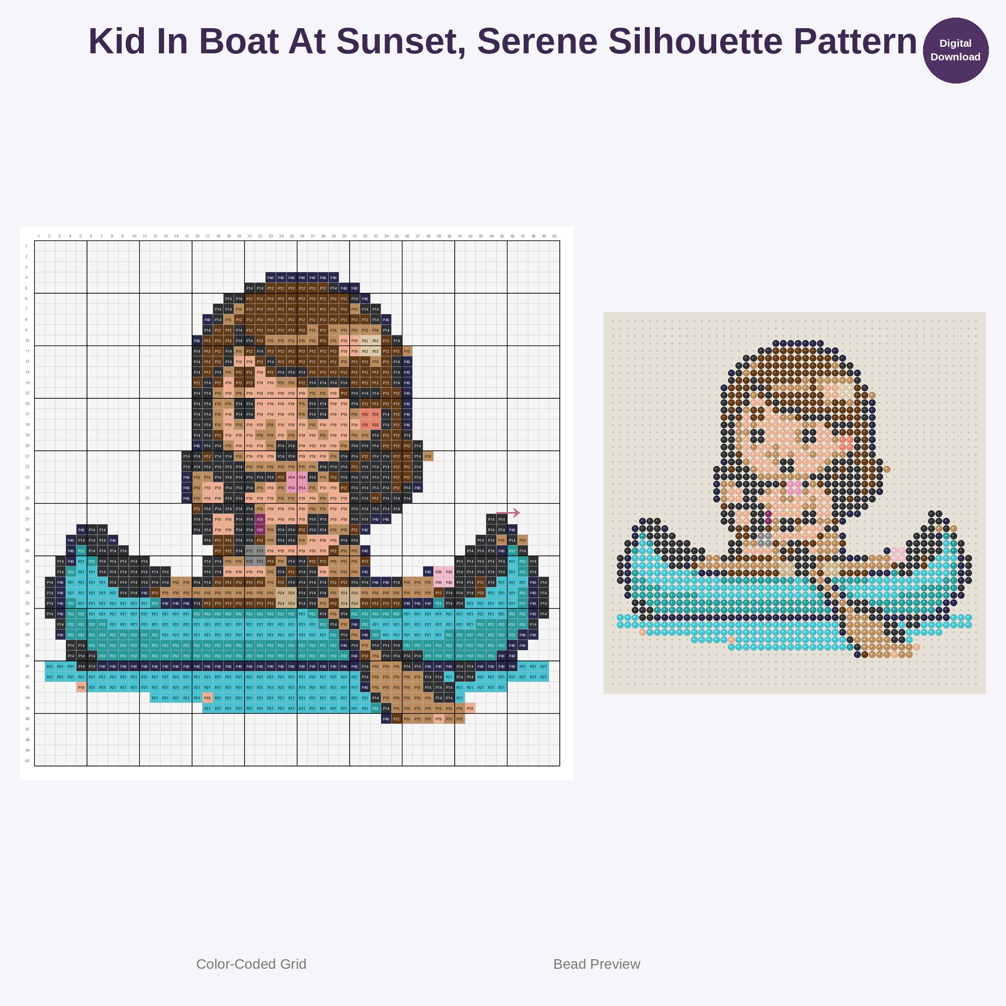 Adorable Kids Rowing Adventures Perler Bead Patterns Bundle, 48 Designs (PDF Digital Download)