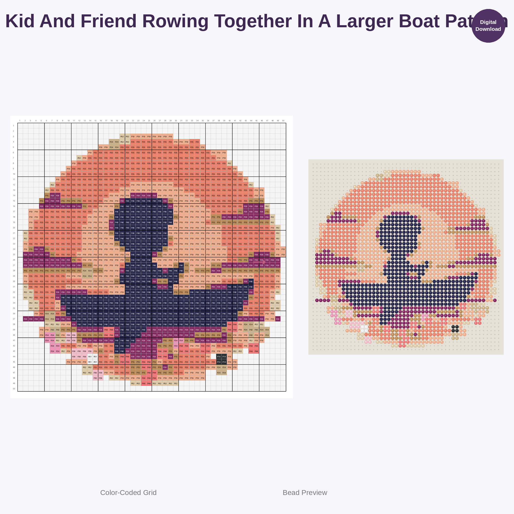 Adorable Kids Rowing Adventures Perler Bead Patterns Bundle, 48 Designs (PDF Digital Download)