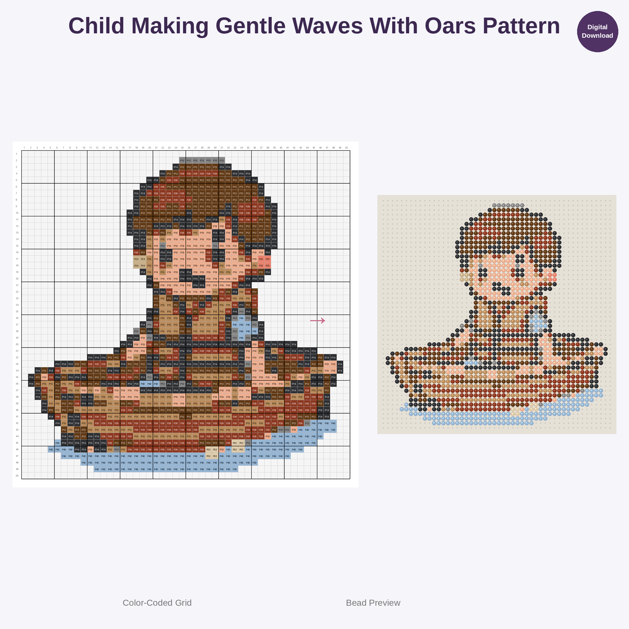 Adorable Kids Rowing Adventures Perler Bead Patterns Bundle, 48 Designs (PDF Digital Download)