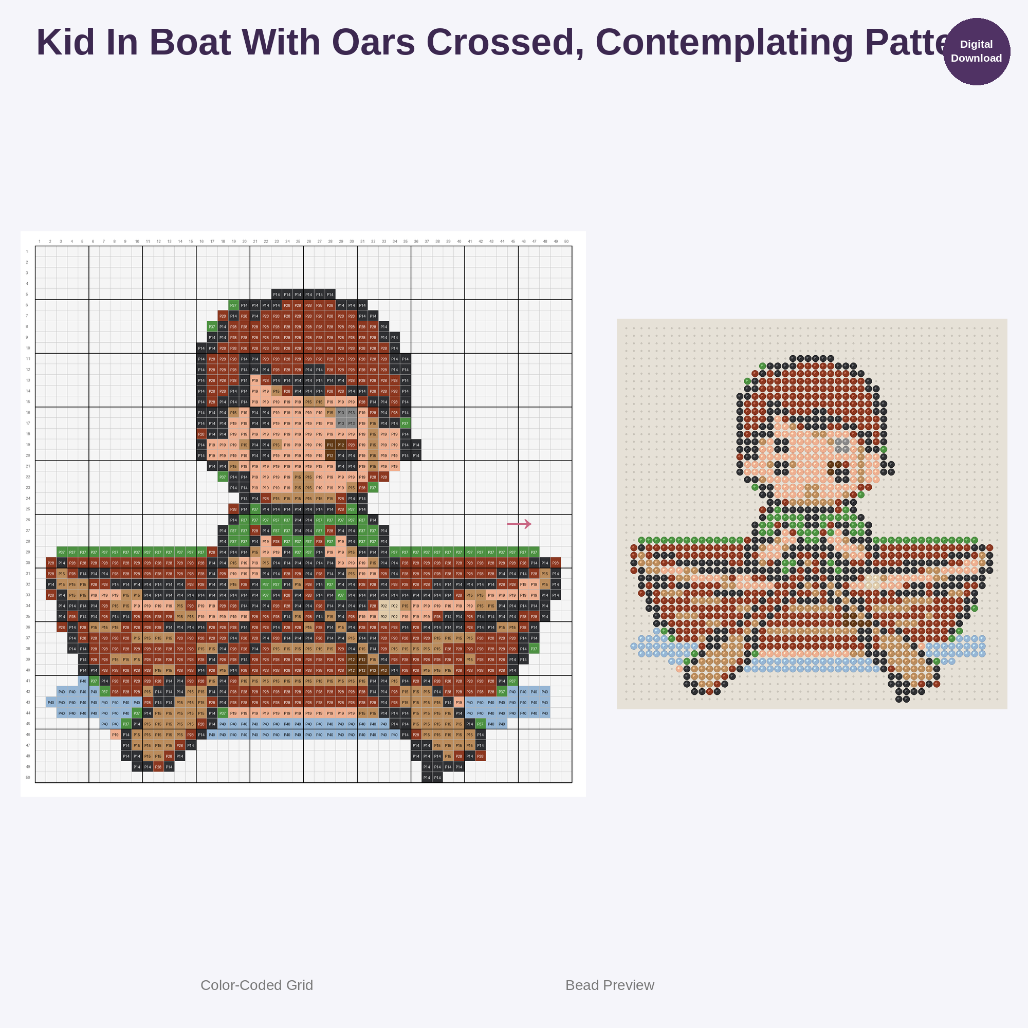 Adorable Kids Rowing Adventures Perler Bead Patterns Bundle, 48 Designs (PDF Digital Download)
