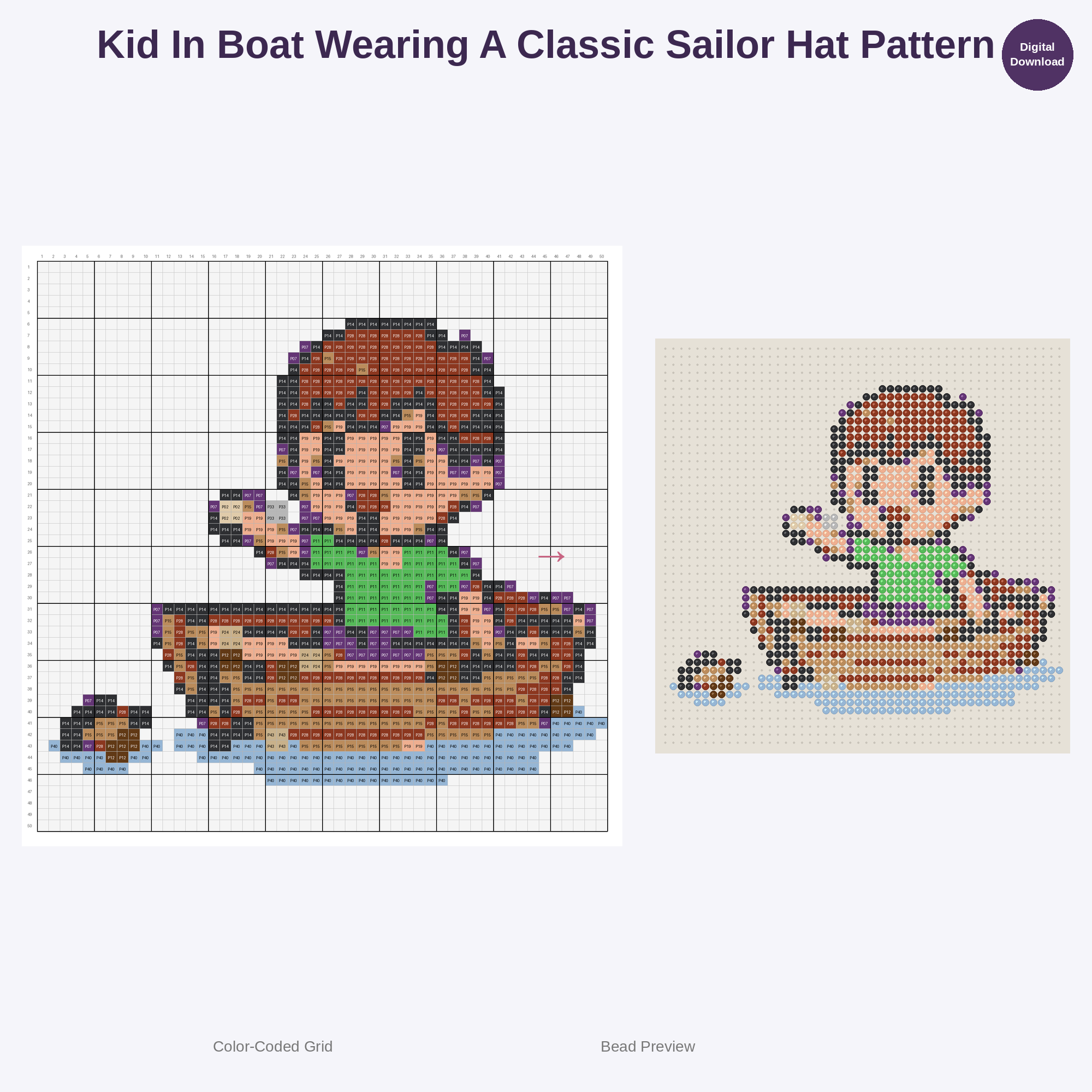Adorable Kids Rowing Adventures Perler Bead Patterns Bundle, 48 Designs (PDF Digital Download)