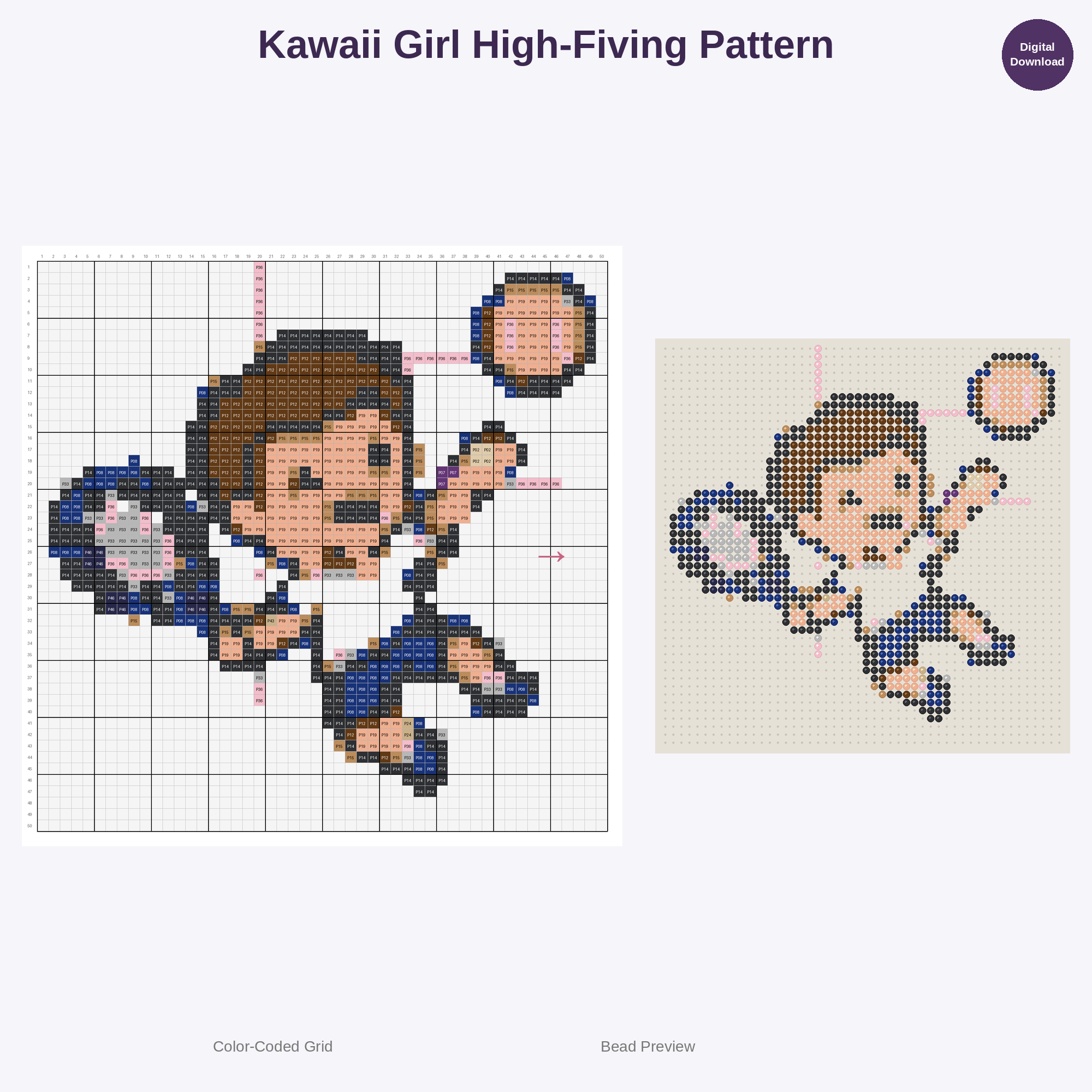 Adorable Kids Tennis Fun Perler Bead Patterns Bundle, 48 Designs (PDF Digital Download)