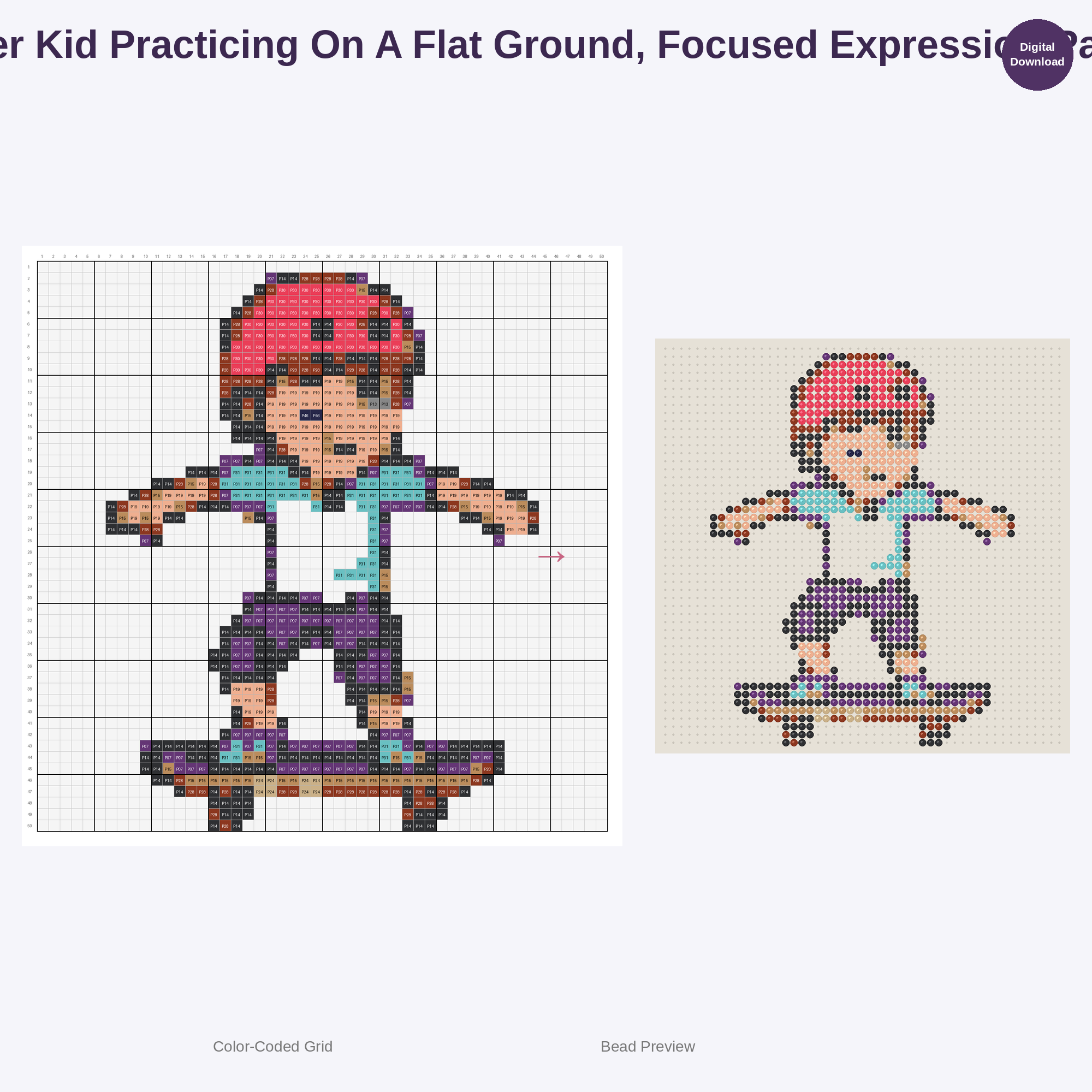 Adorable Surfing Skateboarding Kids Perler Bead Patterns Bundle, 48 Designs (PDF Digital Download)