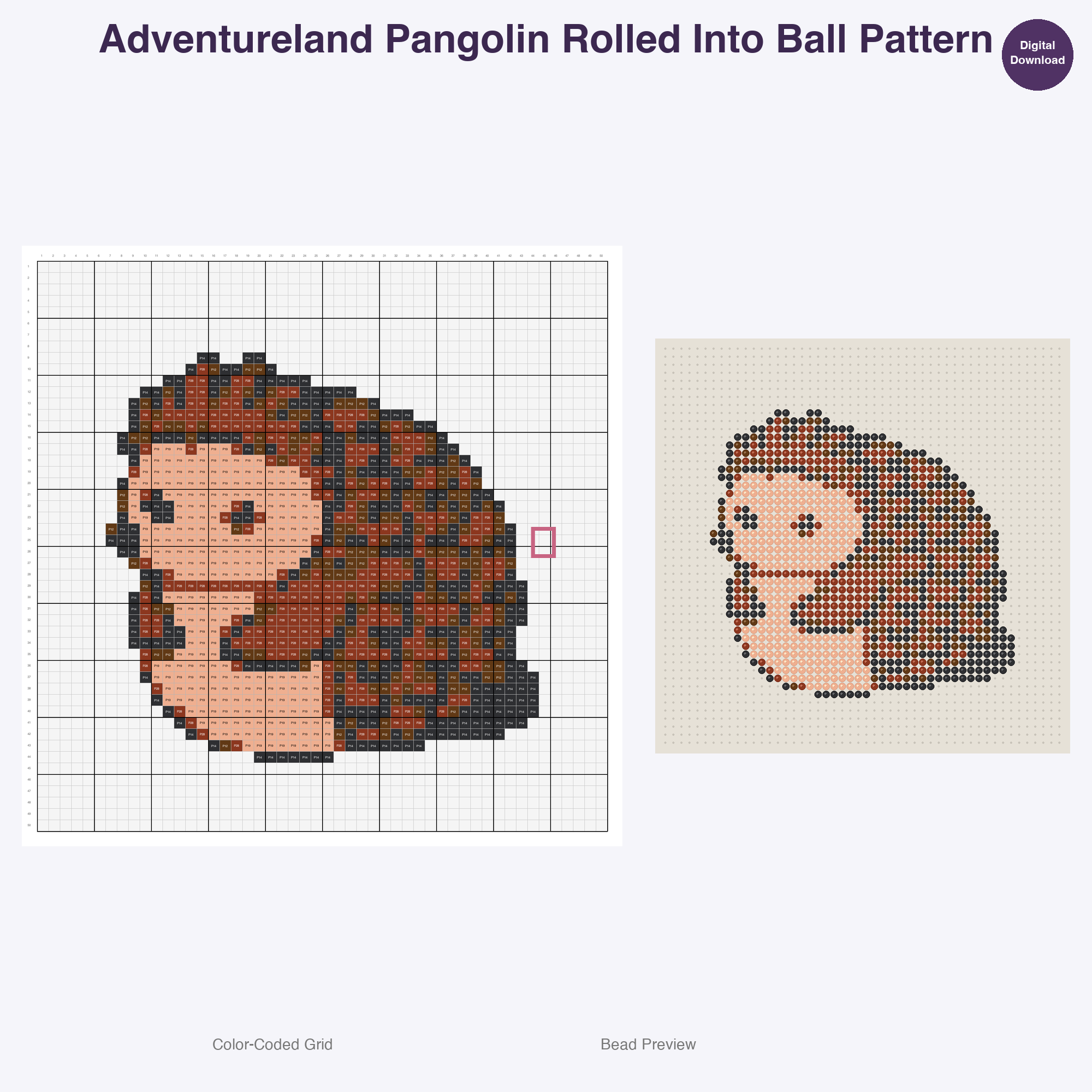 Adventureland Safari Creatures Perler Bead Patterns, 48 Designs x 3 Grid Sizes (29x29 + 50x50 + 128x128), Fuse Bead PDF Digital Download