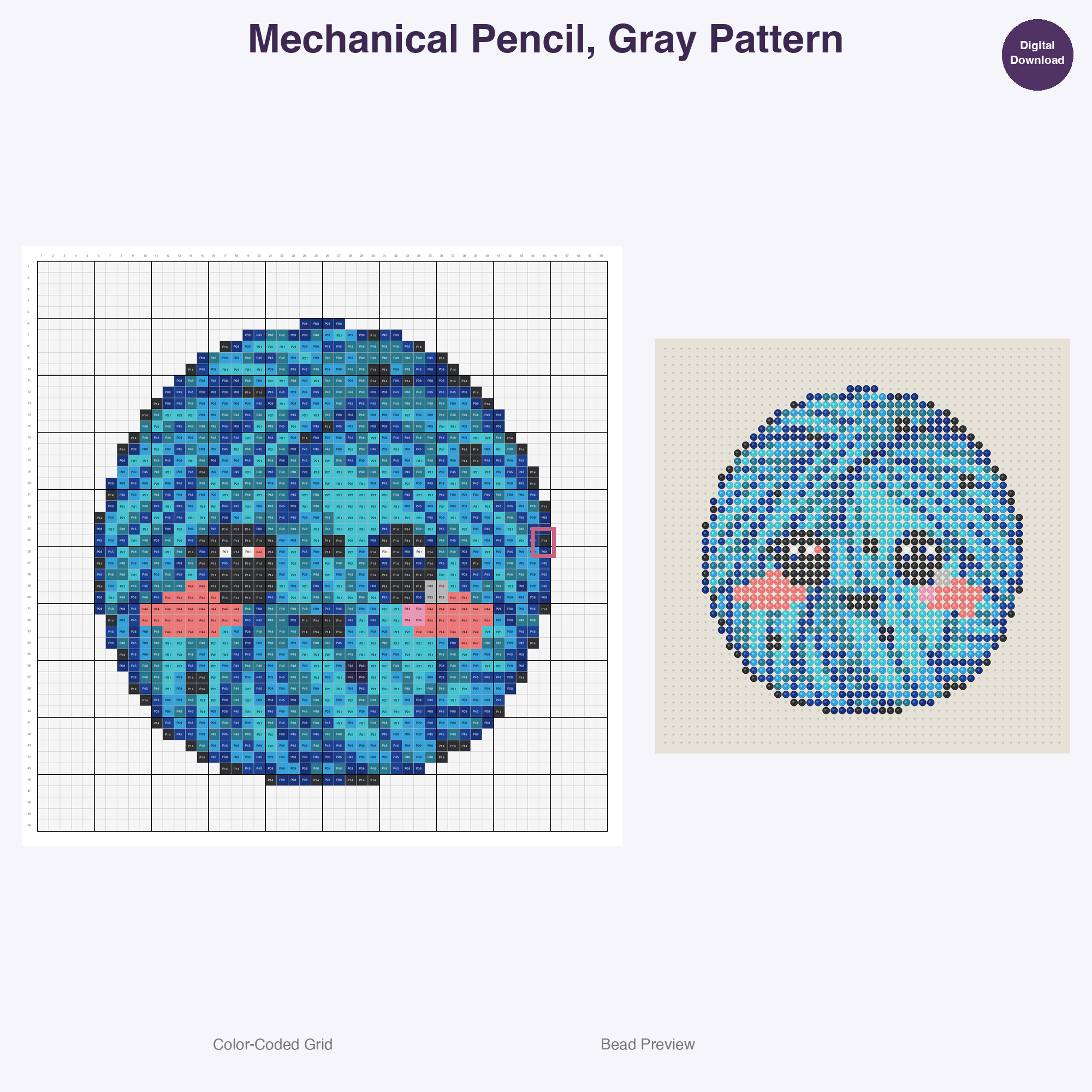Art Studio Supplies Perler Bead Patterns Bundle, 48 Designs (PDF Digital Download)