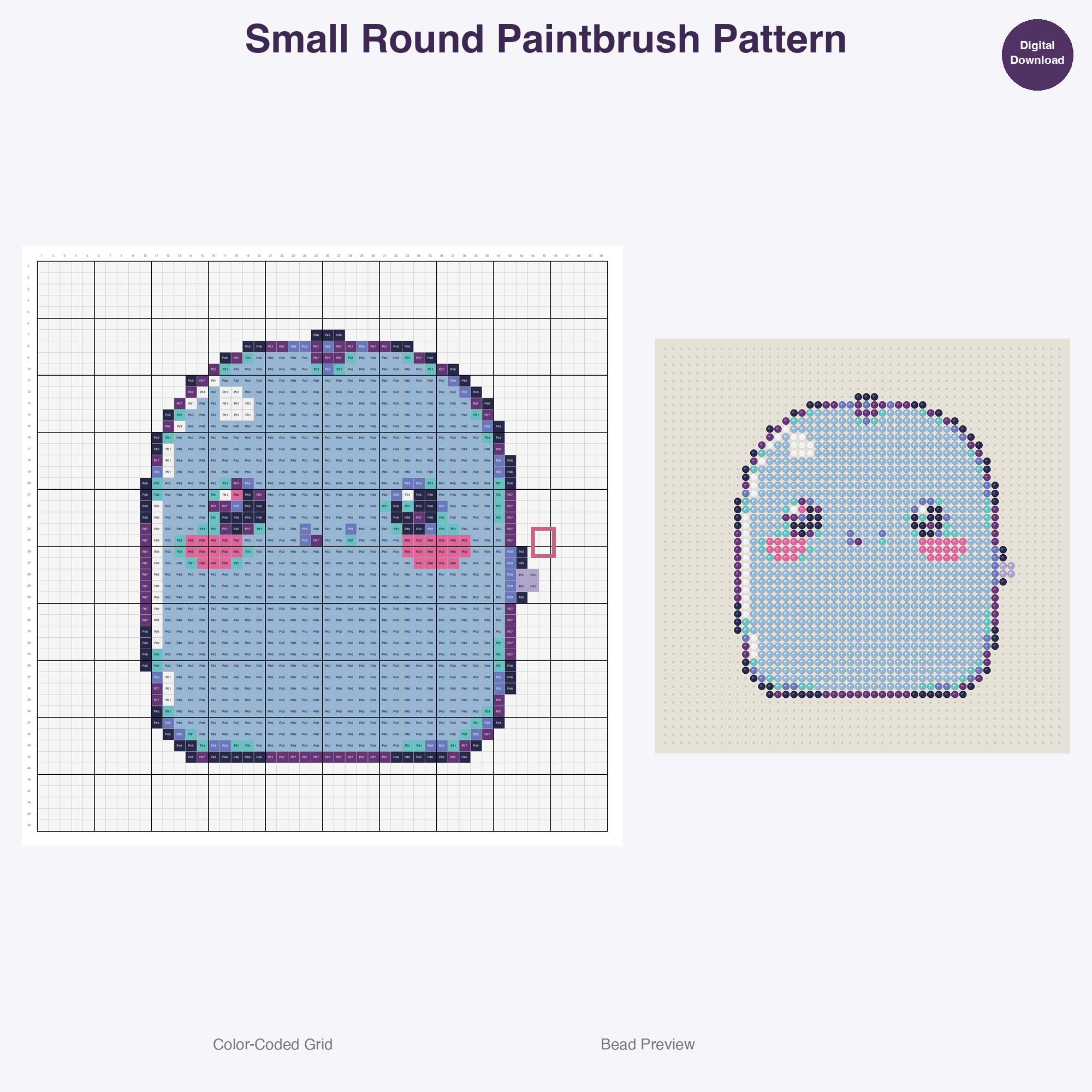 Art Studio Supplies Perler Bead Patterns Bundle, 48 Designs (PDF Digital Download)
