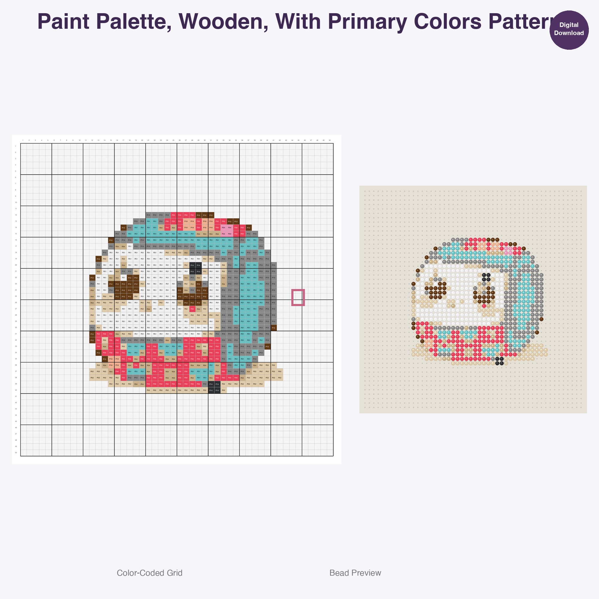 Art Studio Supplies Perler Bead Patterns Bundle, 48 Designs (PDF Digital Download)