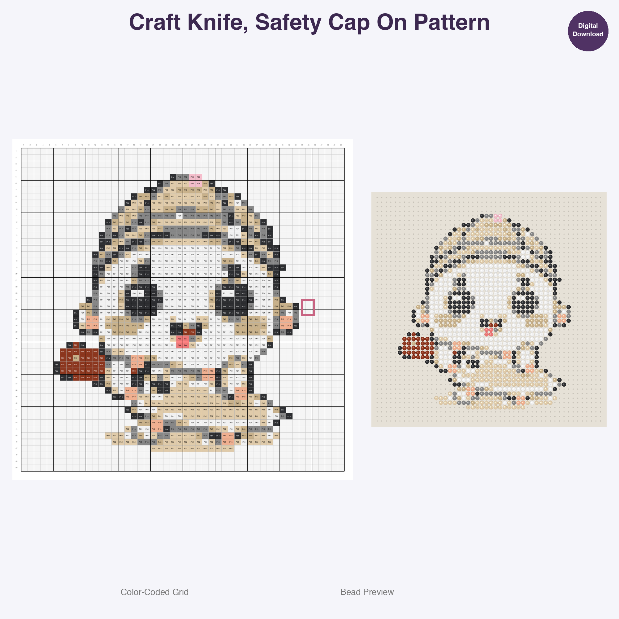 Art Studio Supplies Perler Bead Patterns Bundle, 48 Designs (PDF Digital Download)