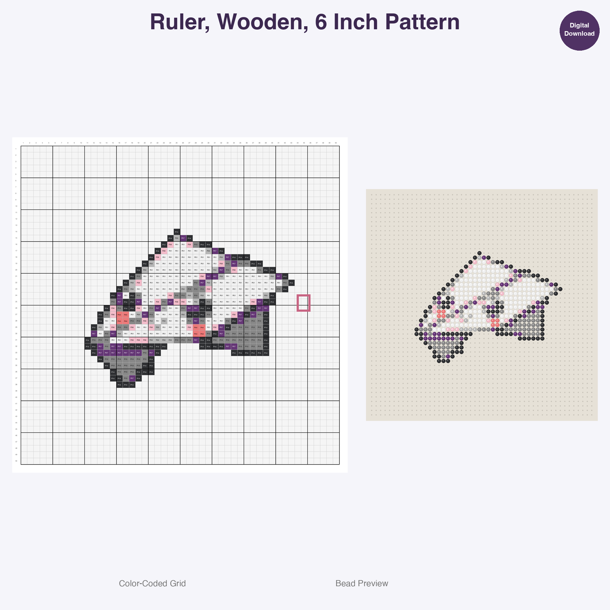 Art Studio Supplies Perler Bead Patterns Bundle, 48 Designs (PDF Digital Download)