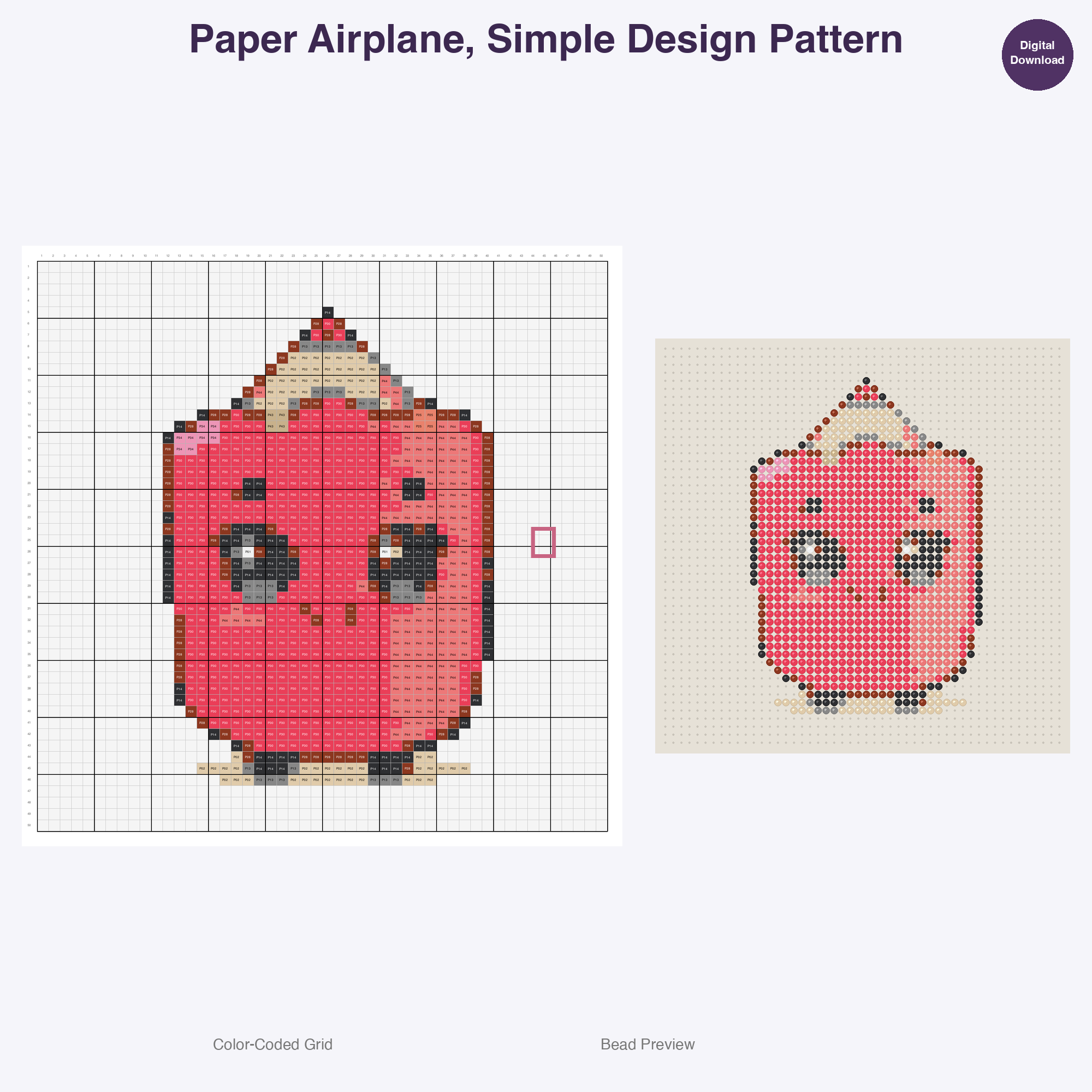 Art Studio Supplies Perler Bead Patterns Bundle, 48 Designs (PDF Digital Download)