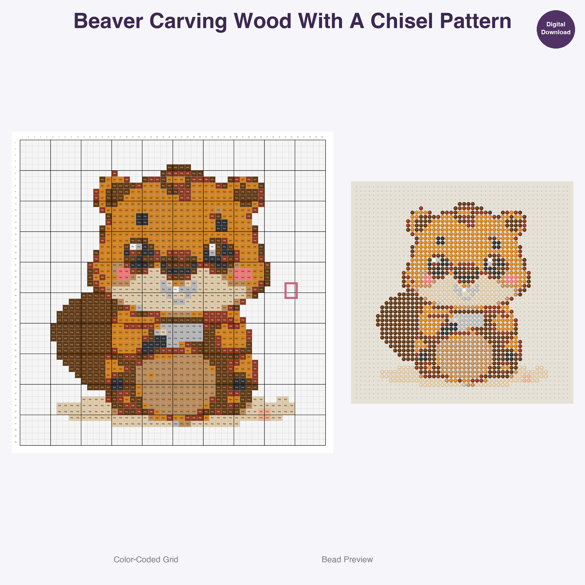 Artsy Critters Creative Hobbies Perler Bead Patterns, 48 Designs x 3 Grid Sizes (29x29 + 50x50 + 128x128), Fuse Bead PDF Digital Download