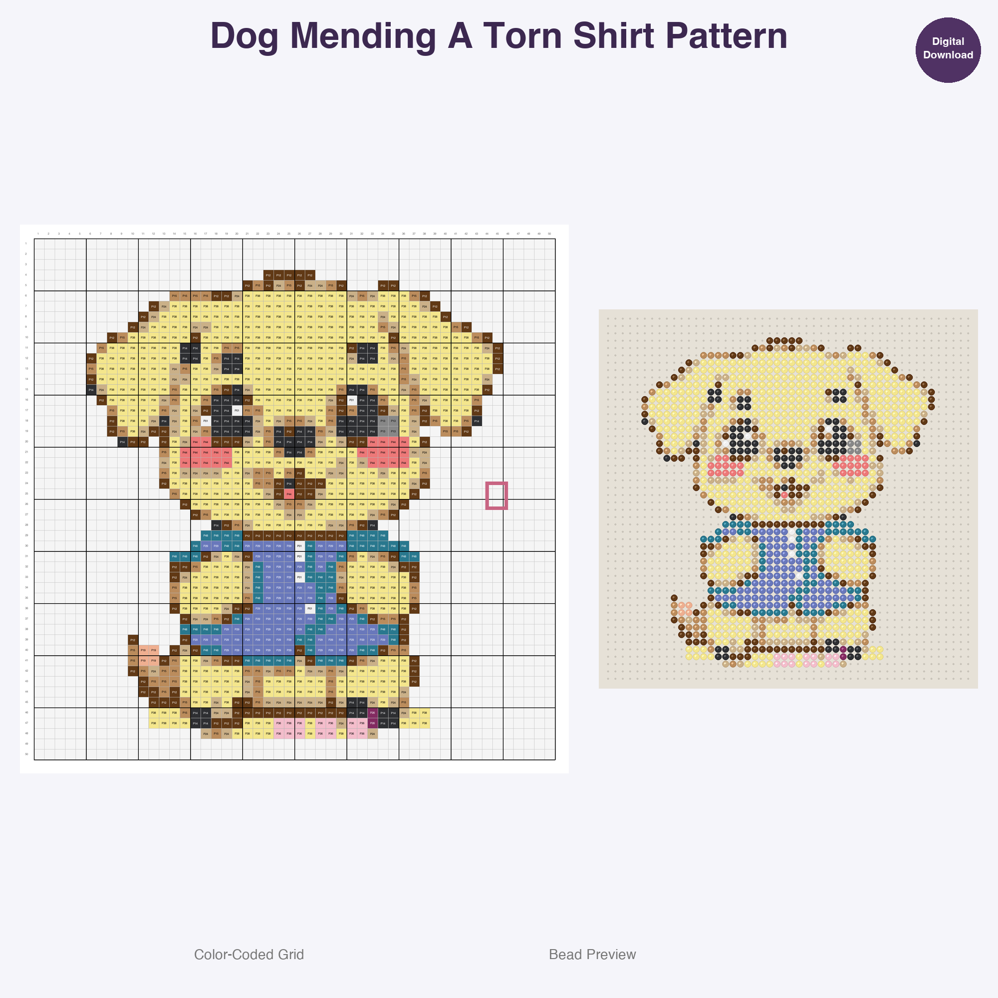 Artsy Critters Creative Hobbies Perler Bead Patterns, 48 Designs x 3 Grid Sizes (29x29 + 50x50 + 128x128), Fuse Bead PDF Digital Download