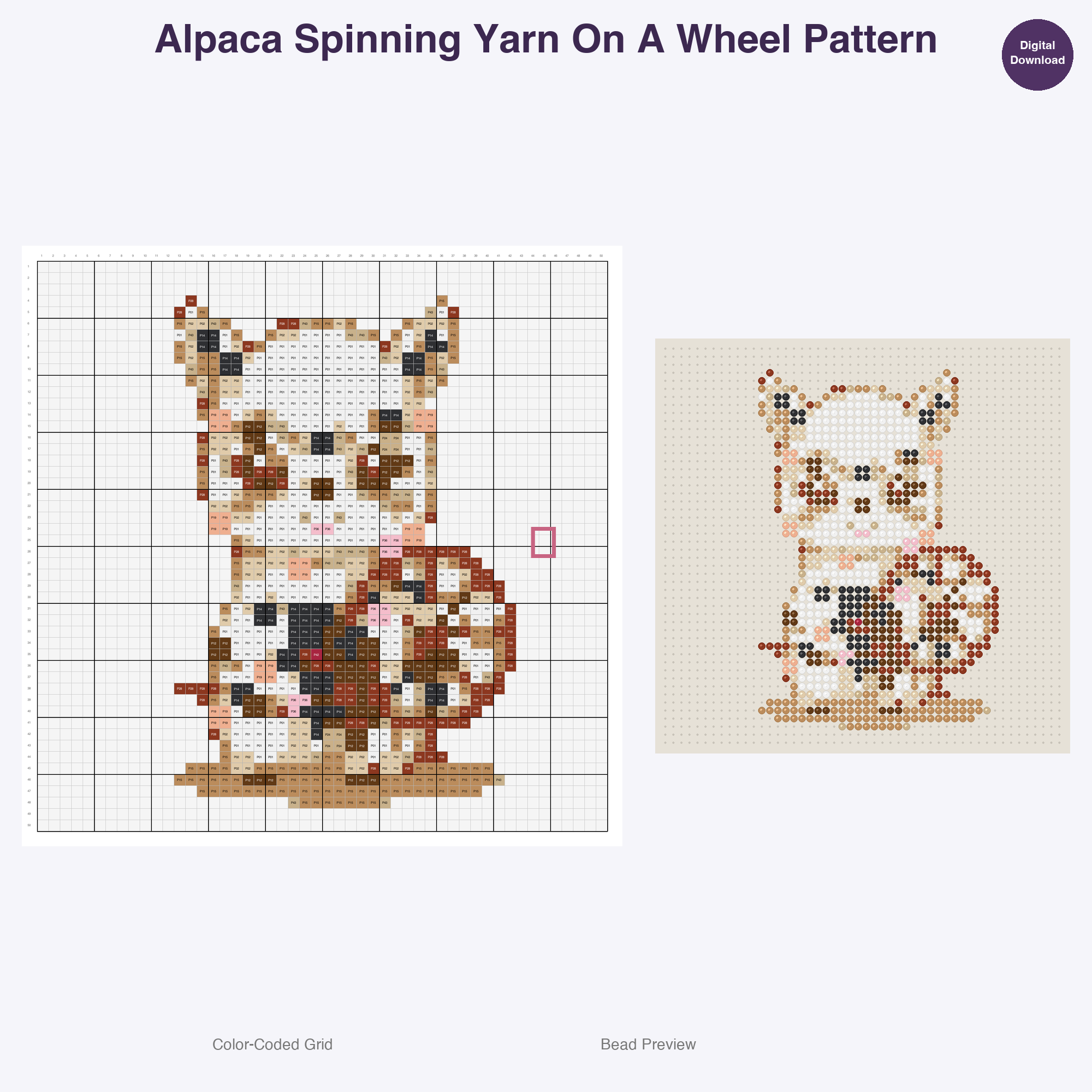 Artsy Critters Creative Hobbies Perler Bead Patterns, 48 Designs x 3 Grid Sizes (29x29 + 50x50 + 128x128), Fuse Bead PDF Digital Download