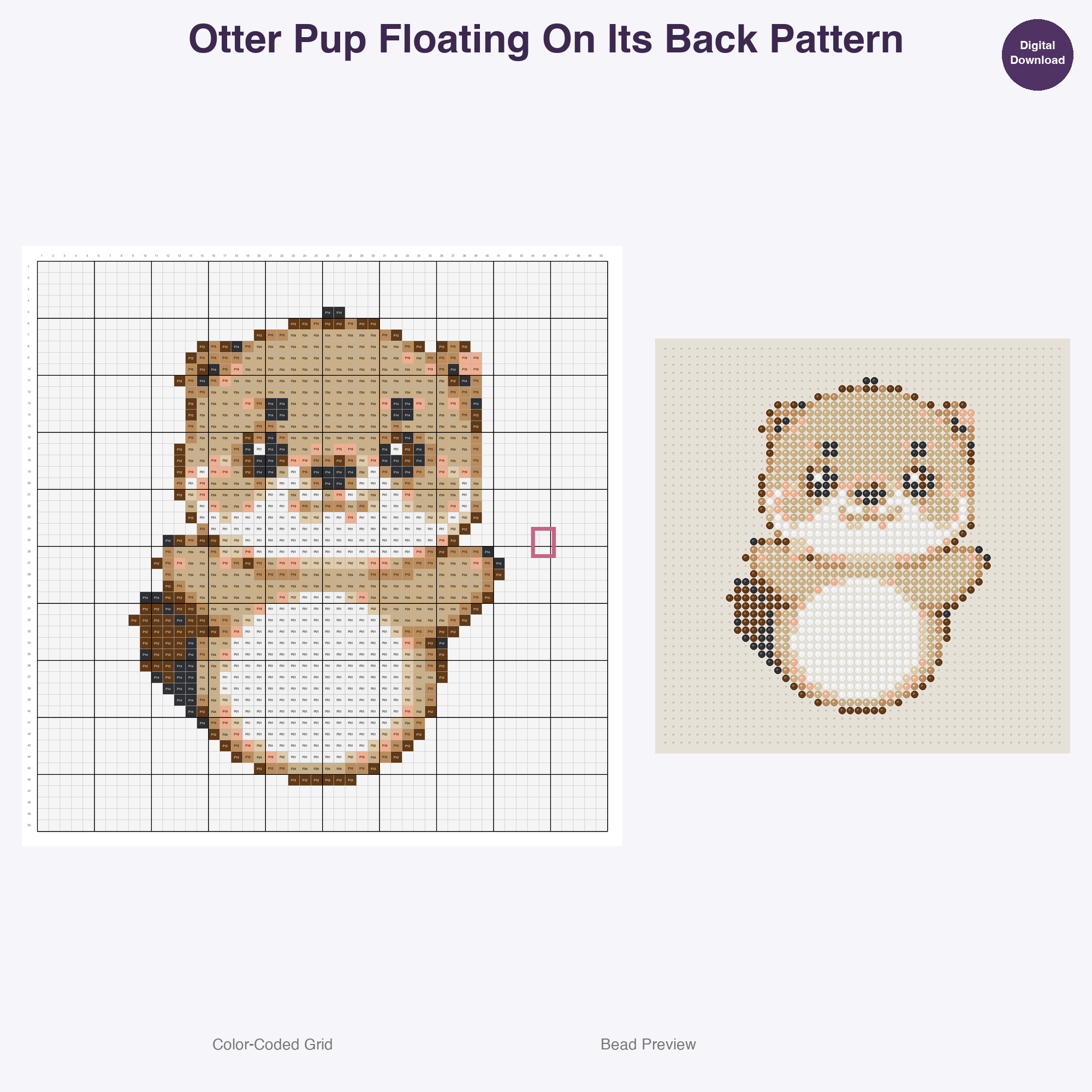 Baby Animal Playtime Pals Perler Bead Patterns, 48 Designs x 3 Grid Sizes (29x29 + 50x50 + 128x128), Fuse Bead PDF Digital Download