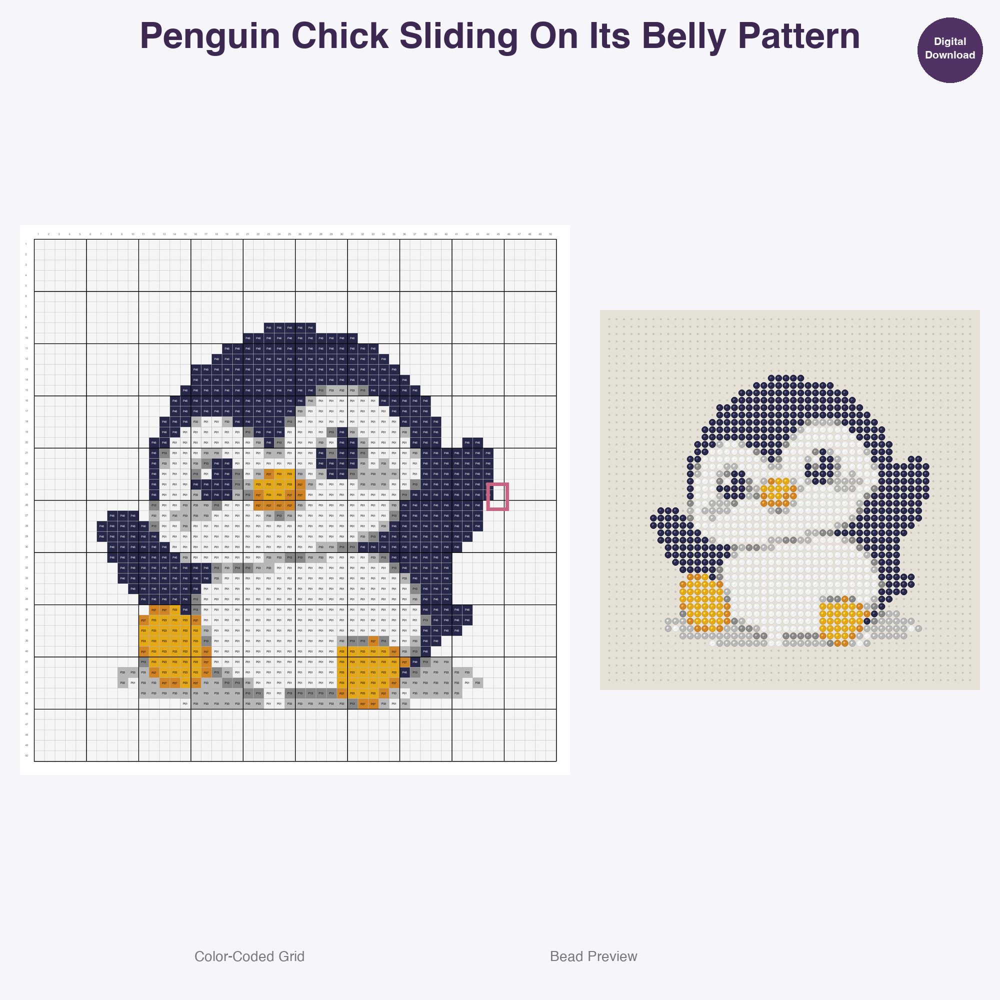 Baby Animal Playtime Pals Perler Bead Patterns, 48 Designs x 3 Grid Sizes (29x29 + 50x50 + 128x128), Fuse Bead PDF Digital Download